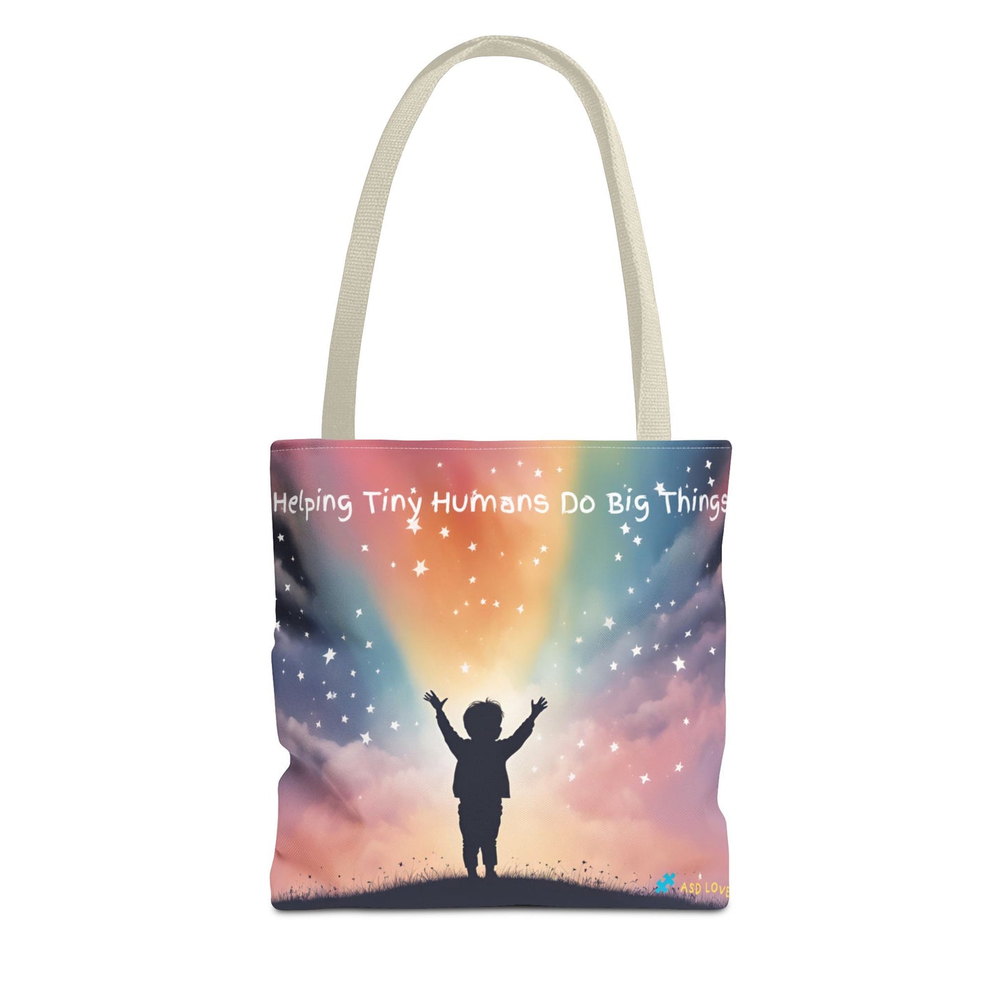 Helping Tiny Humans Do Big Things Tote - Inspiring Kids to Reach for the Stars