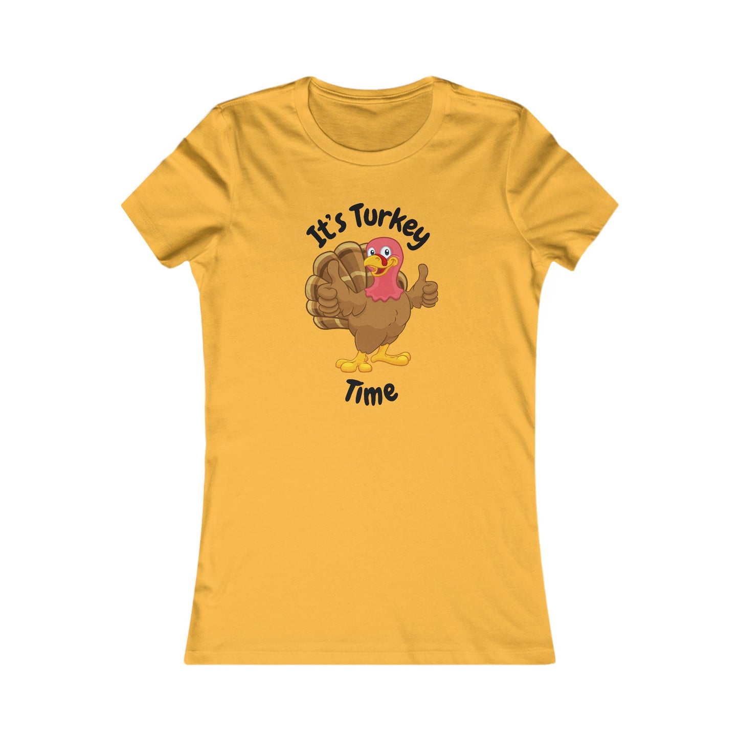 Turkey Time Thanksgiving Shirt (BF) - Fun Cartoon Turkey Tee for Holiday Feasts