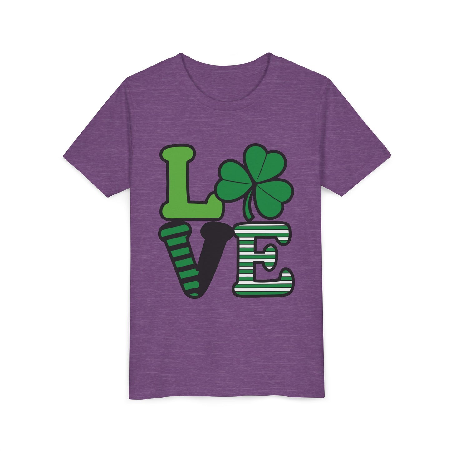 LOVE Shamrock Youth Tee | St. Patrick's Day Clover Graphic