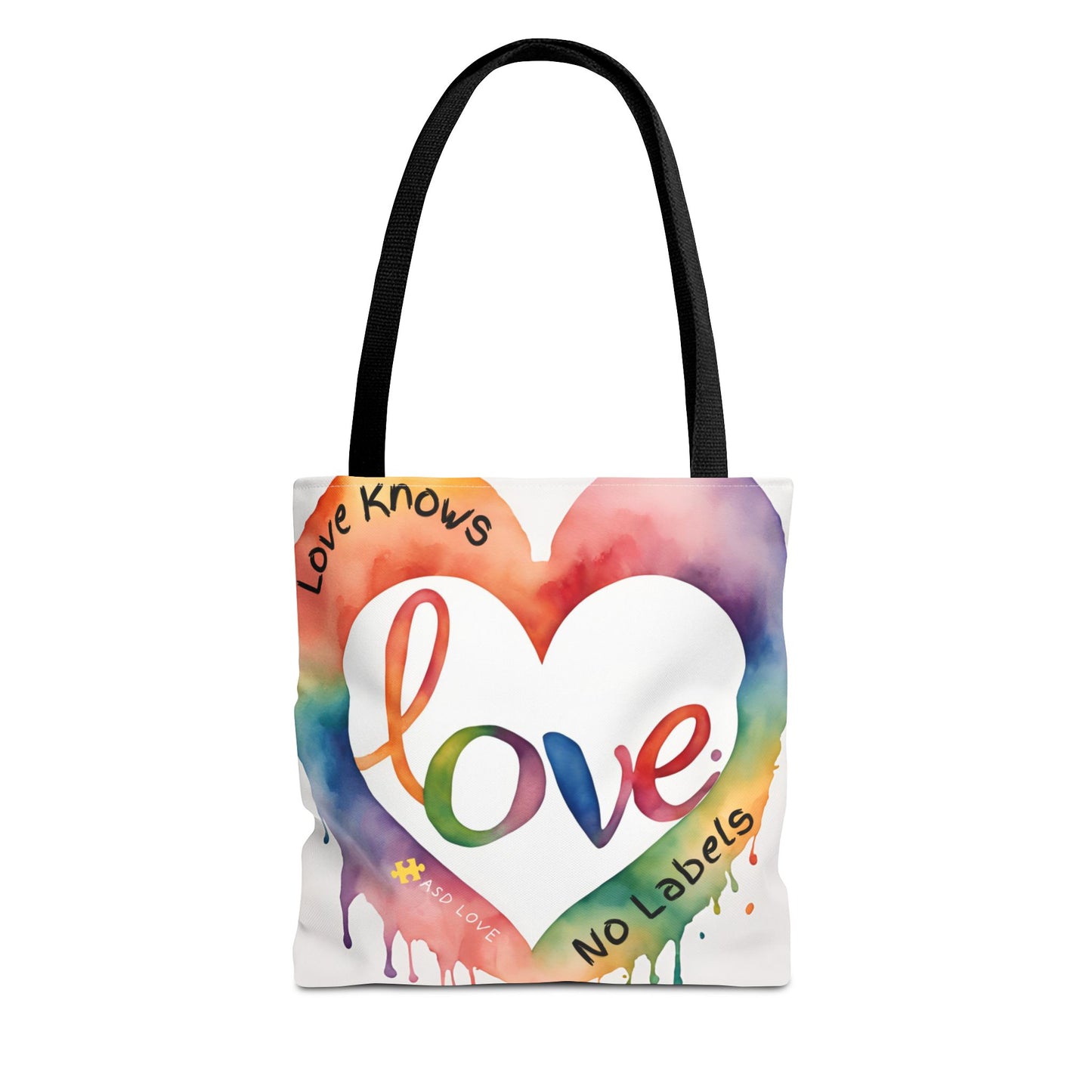 Love Knows No Labels Watercolor Drip Tote Bag - Embrace Acceptance & Harmony