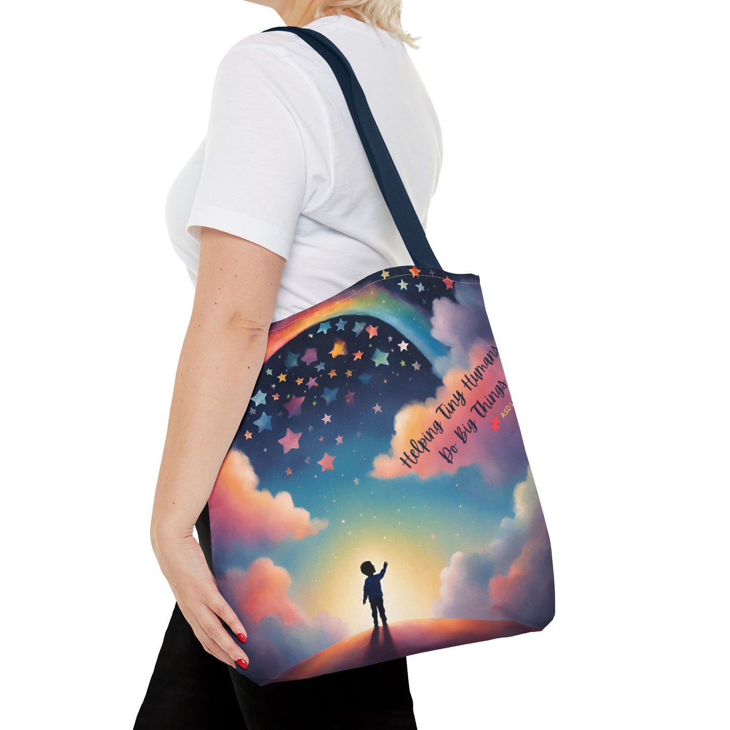 Helping Tiny Humans Do Big Things Tote - Inspiring Kids to Reach for the Stars