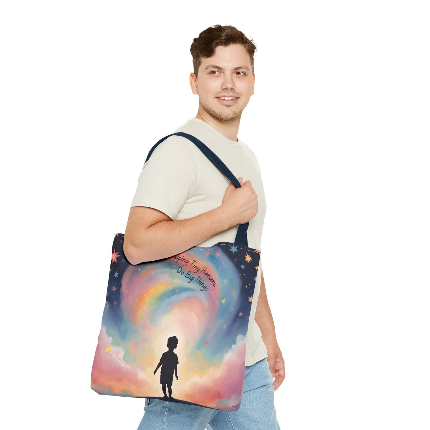 Helping Tiny Humans Do Big Things Tote - Inspiring Kids to Reach for the Stars