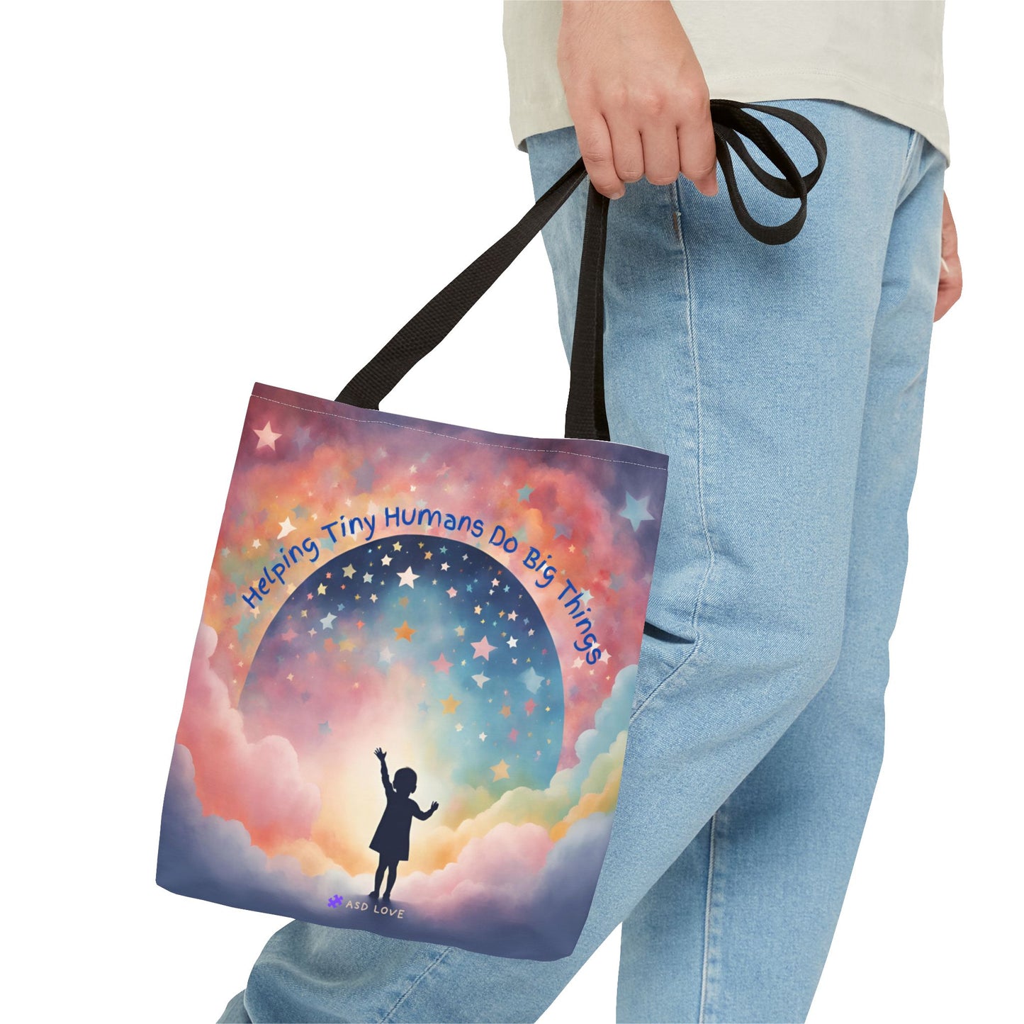Helping Tiny Humans Do Big Things Tote - Inspiring Kids to Reach for the Stars