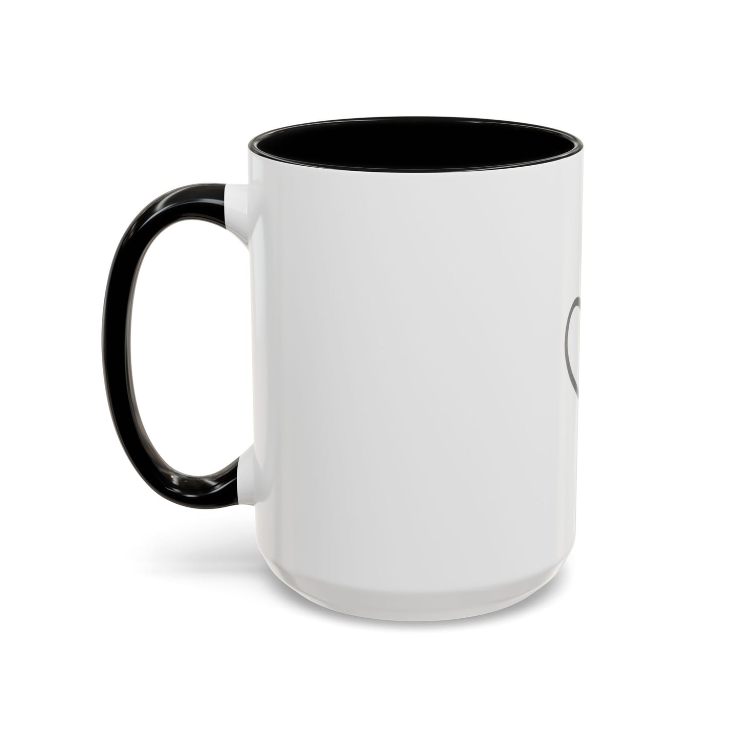 P.S. I Hope You Feel Beautiful Today - Accent Coffee Mug | Inspirational Ceramic Cup with Color Handle (11, 15oz) - Black Heart