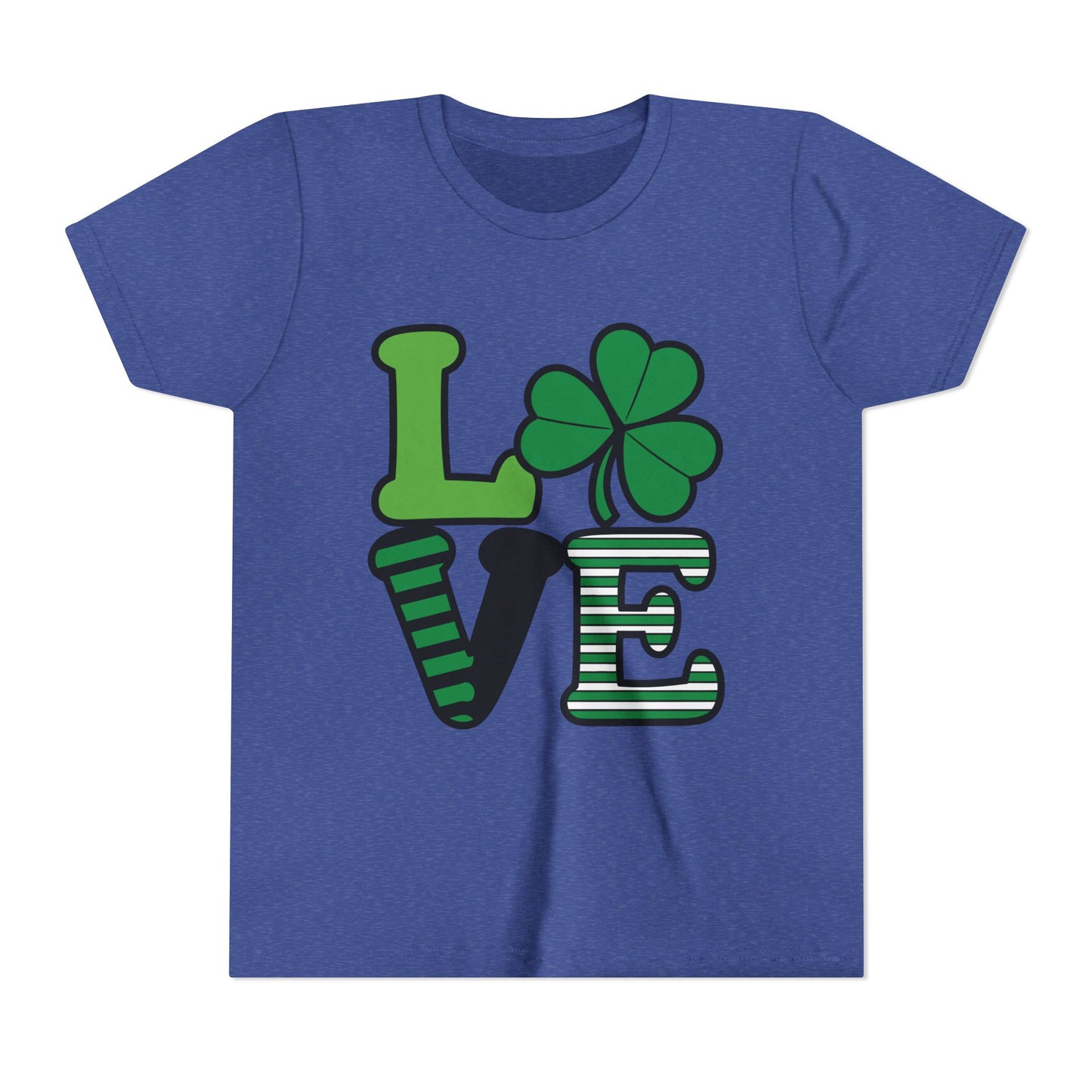 LOVE Shamrock Youth Tee | St. Patrick's Day Clover Graphic
