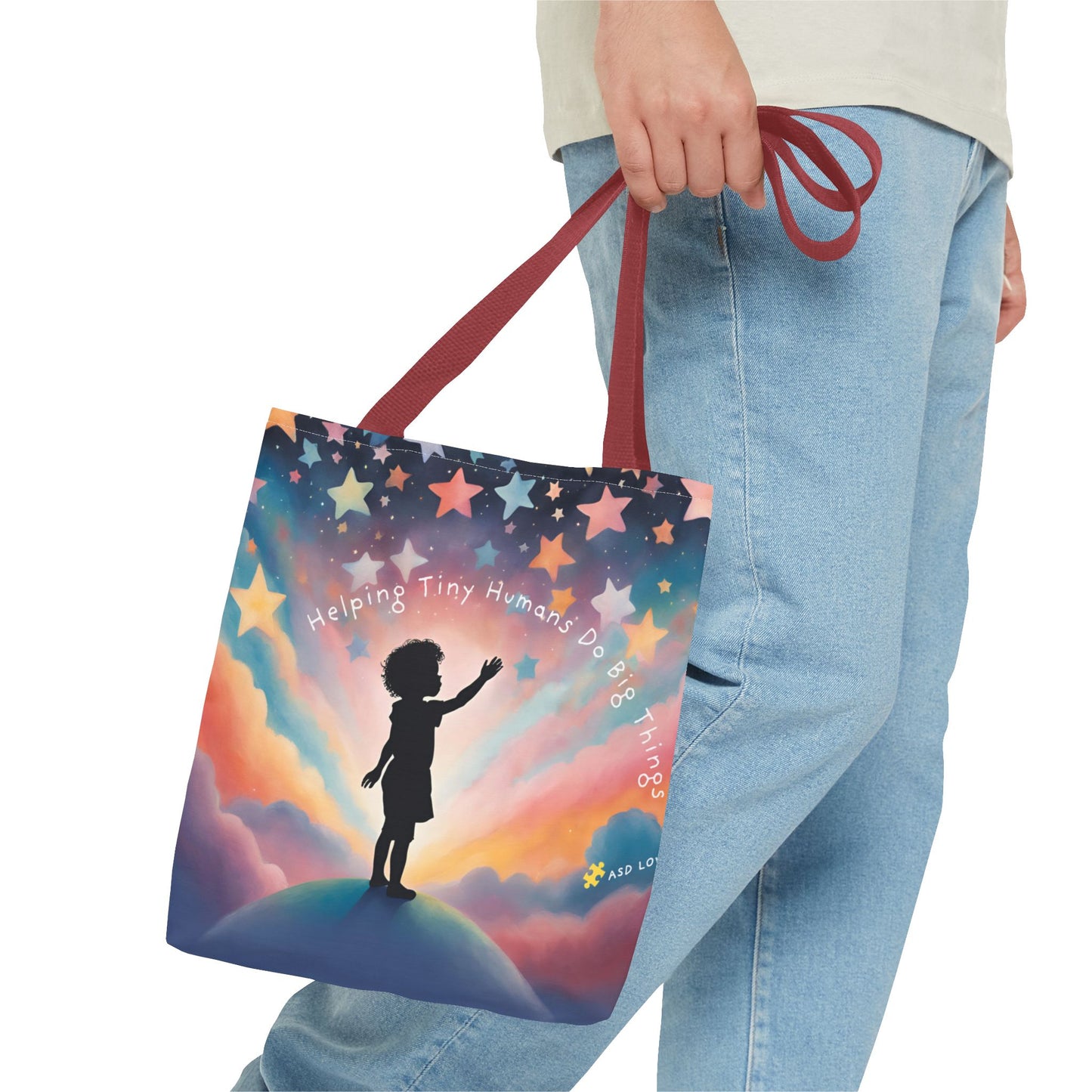 Helping Tiny Humans Do Big Things Tote - Inspiring Kids to Reach for the Stars