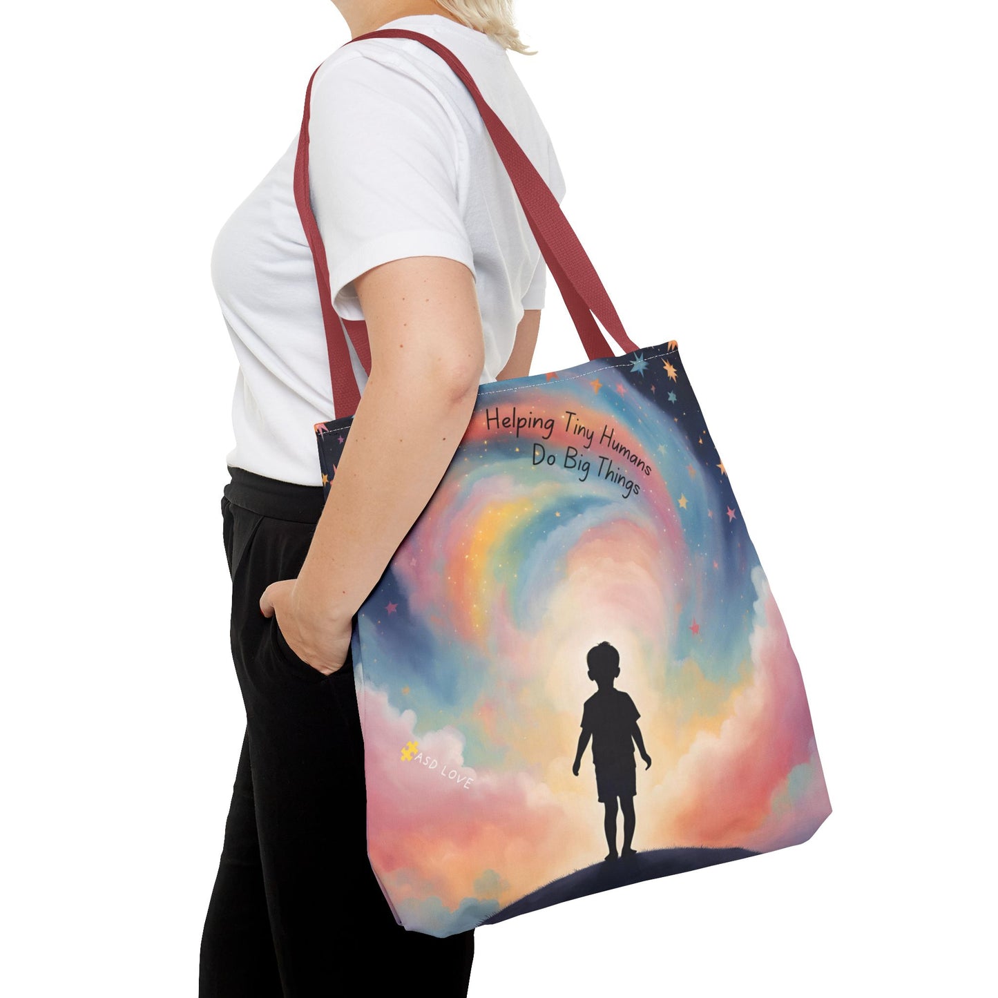 Helping Tiny Humans Do Big Things Tote - Inspiring Kids to Reach for the Stars