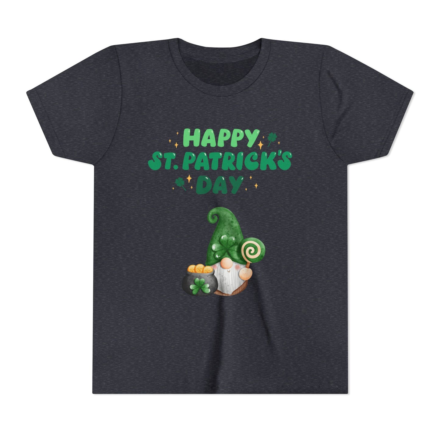 Happy St. Patrick's Day Gnome Youth Tee | Shamrock, Pot of Gold