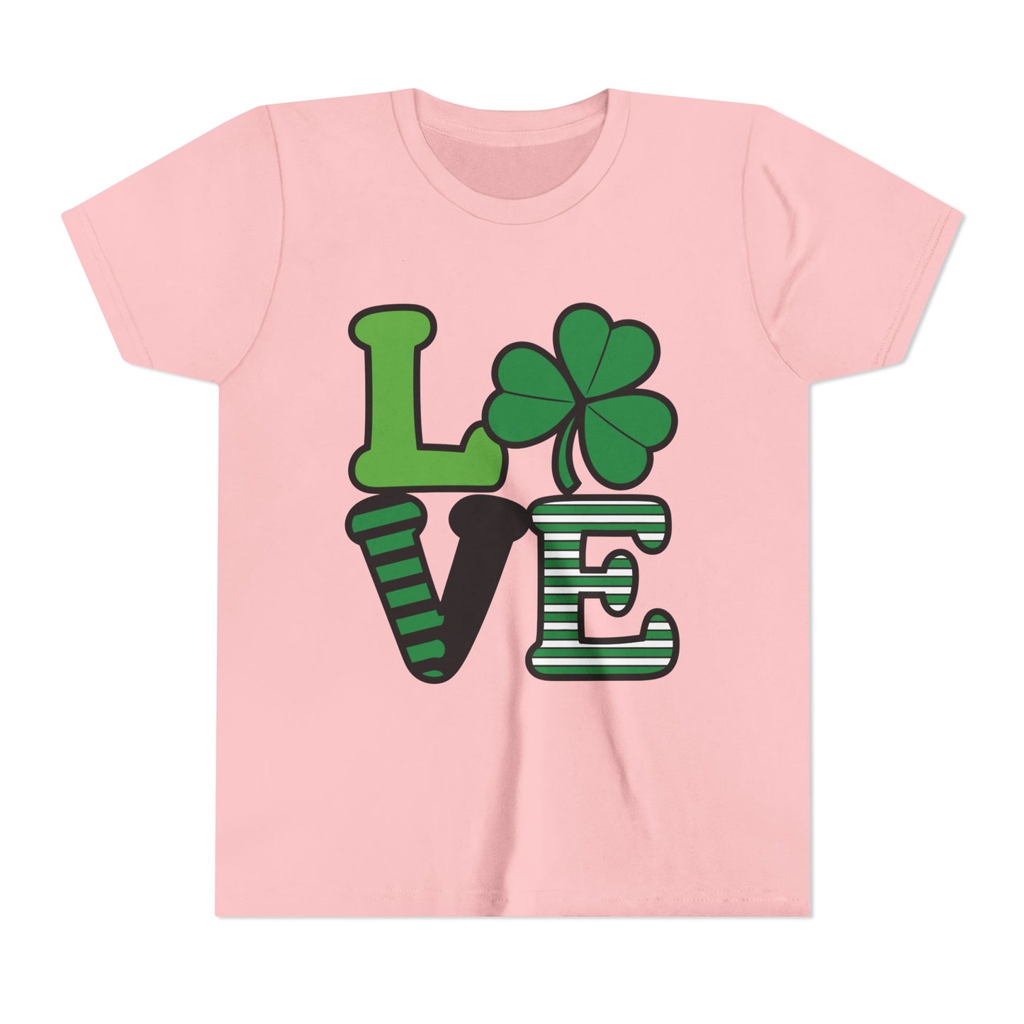 LOVE Shamrock Youth Tee | St. Patrick's Day Clover Graphic