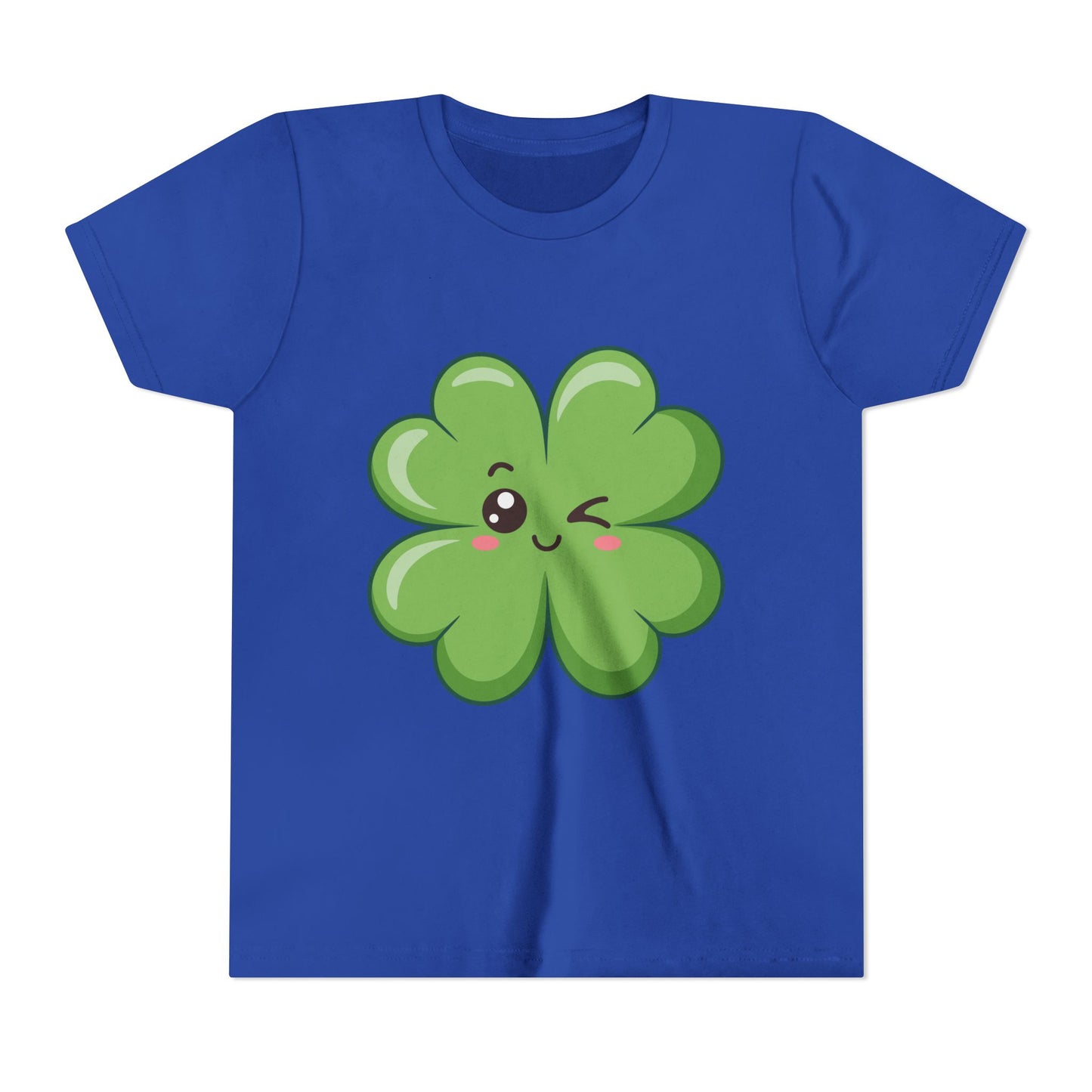 Kawaii Lucky Four-Leaf Clover Youth Tee | Cute St. Patrick's Day Shirt