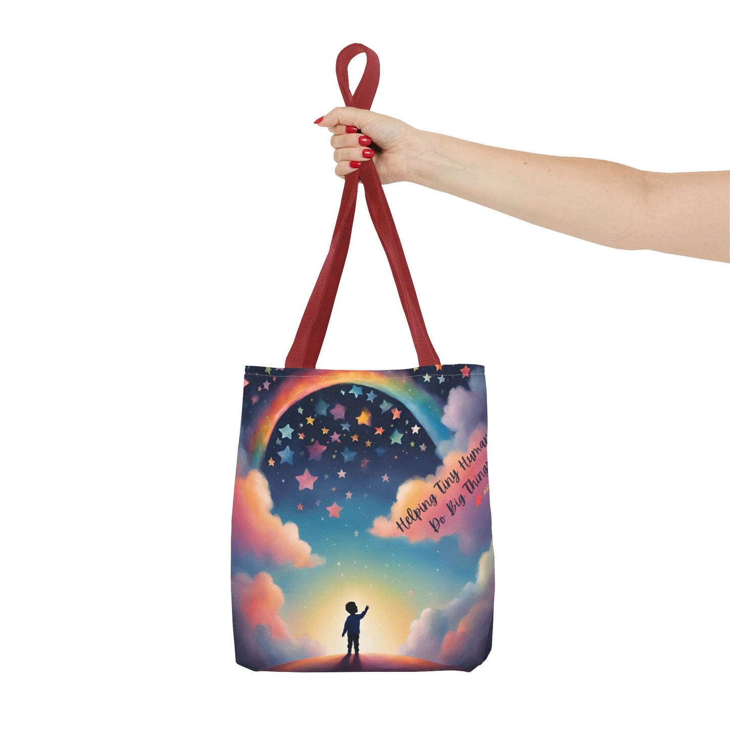 Helping Tiny Humans Do Big Things Tote - Inspiring Kids to Reach for the Stars