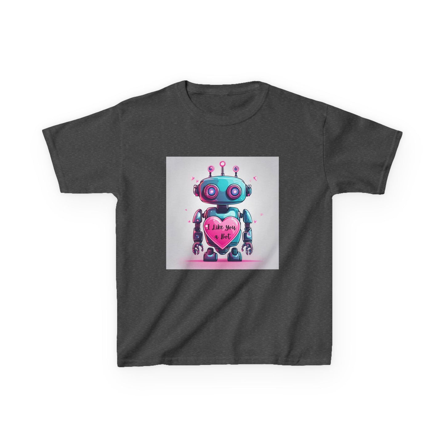 I Like You a Bot - Blue Robot Valentine's Kids Tee