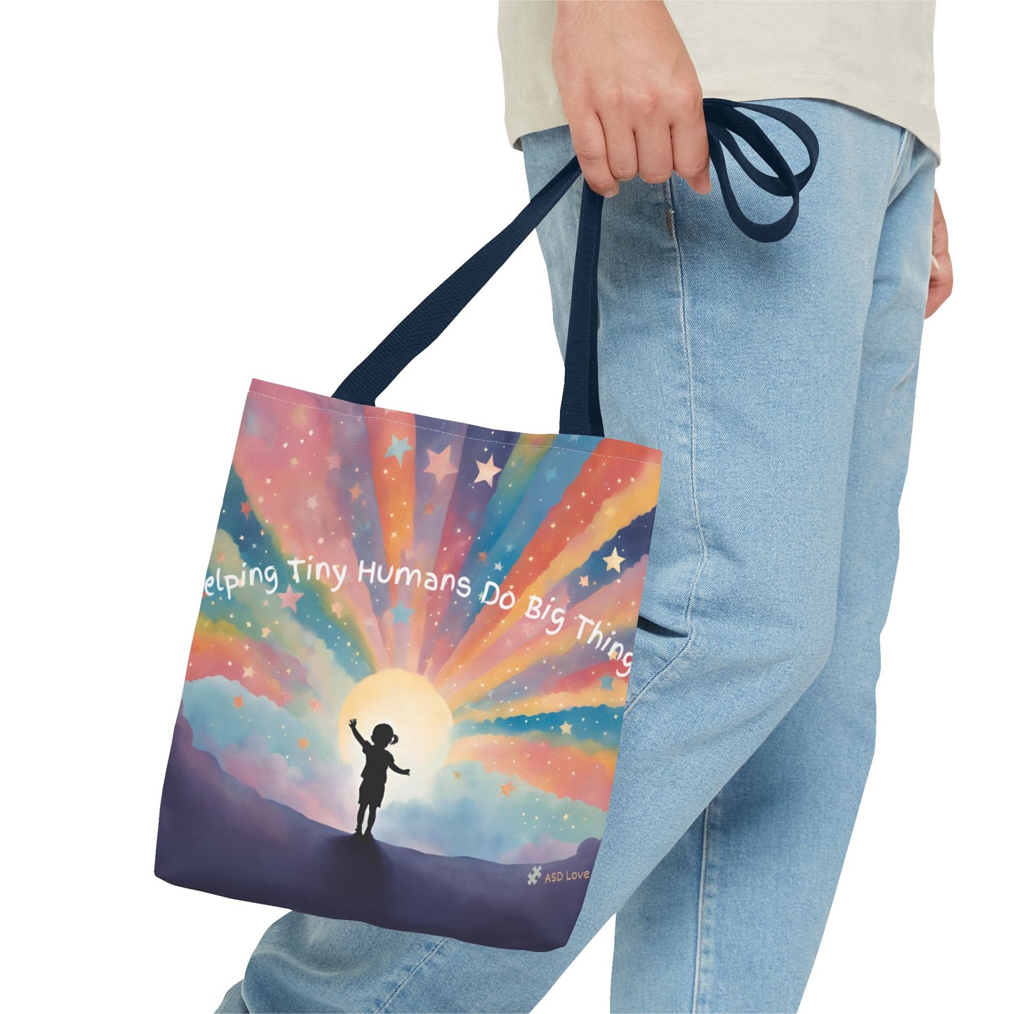 Helping Tiny Humans Do Big Things Tote - Inspiring Kids to Reach for the Stars