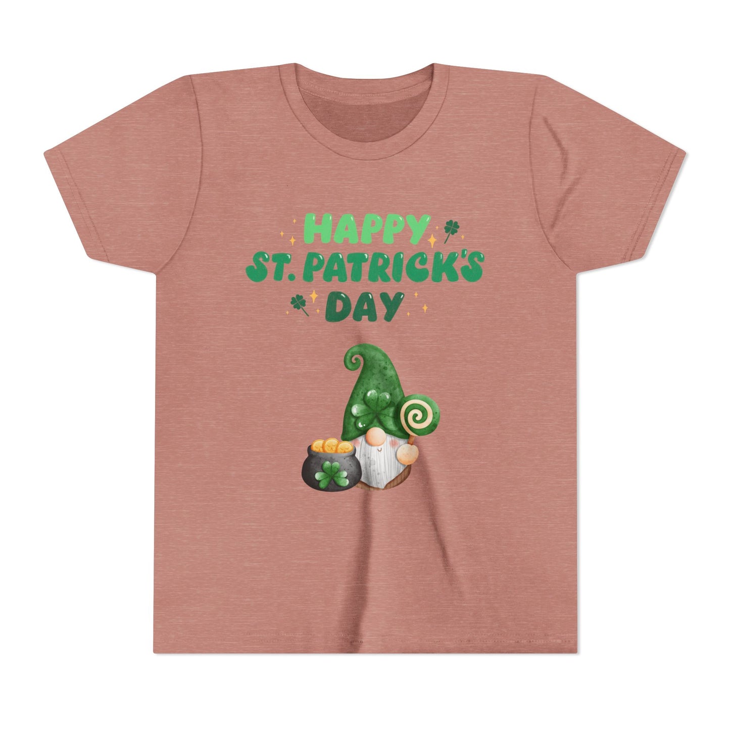 Happy St. Patrick's Day Gnome Youth Tee | Shamrock, Pot of Gold