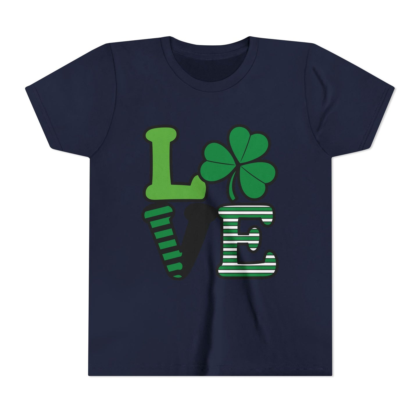 LOVE Shamrock Youth Tee | St. Patrick's Day Clover Graphic