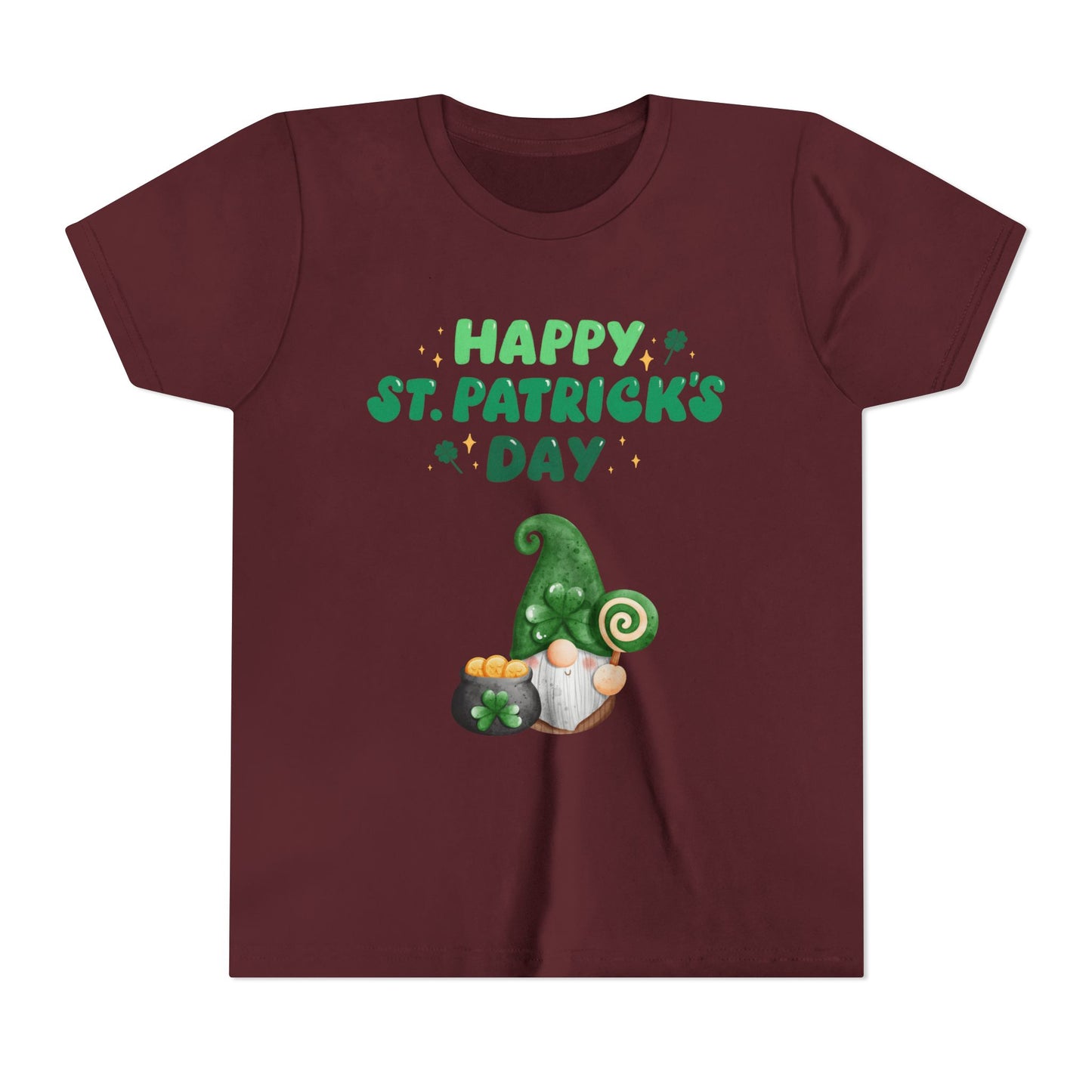 Happy St. Patrick's Day Gnome Youth Tee | Shamrock, Pot of Gold