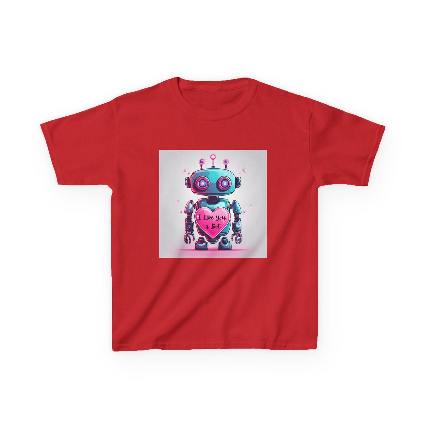 I Like You a Bot - Blue Robot Valentine's Kids Tee