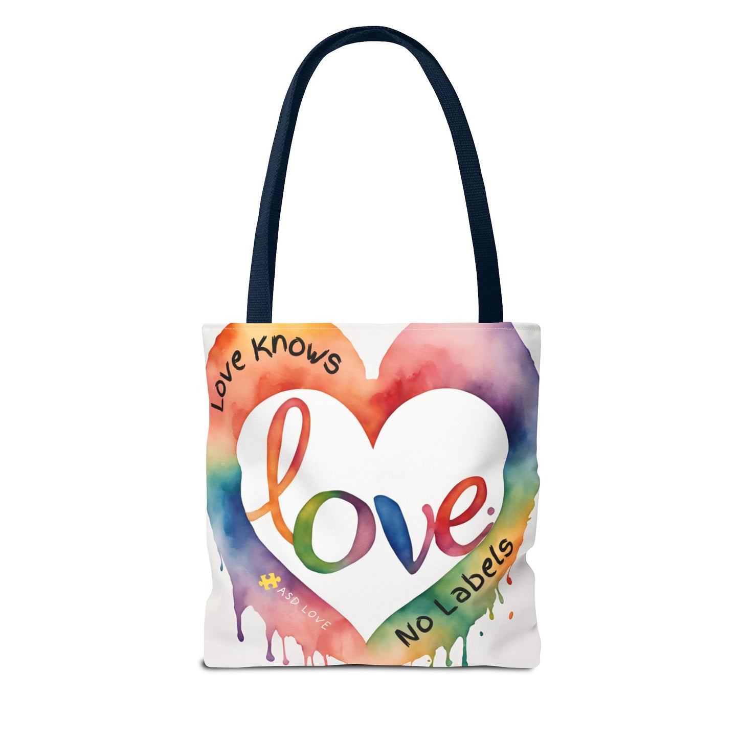 Love Knows No Labels Watercolor Drip Tote Bag - Embrace Acceptance & Harmony