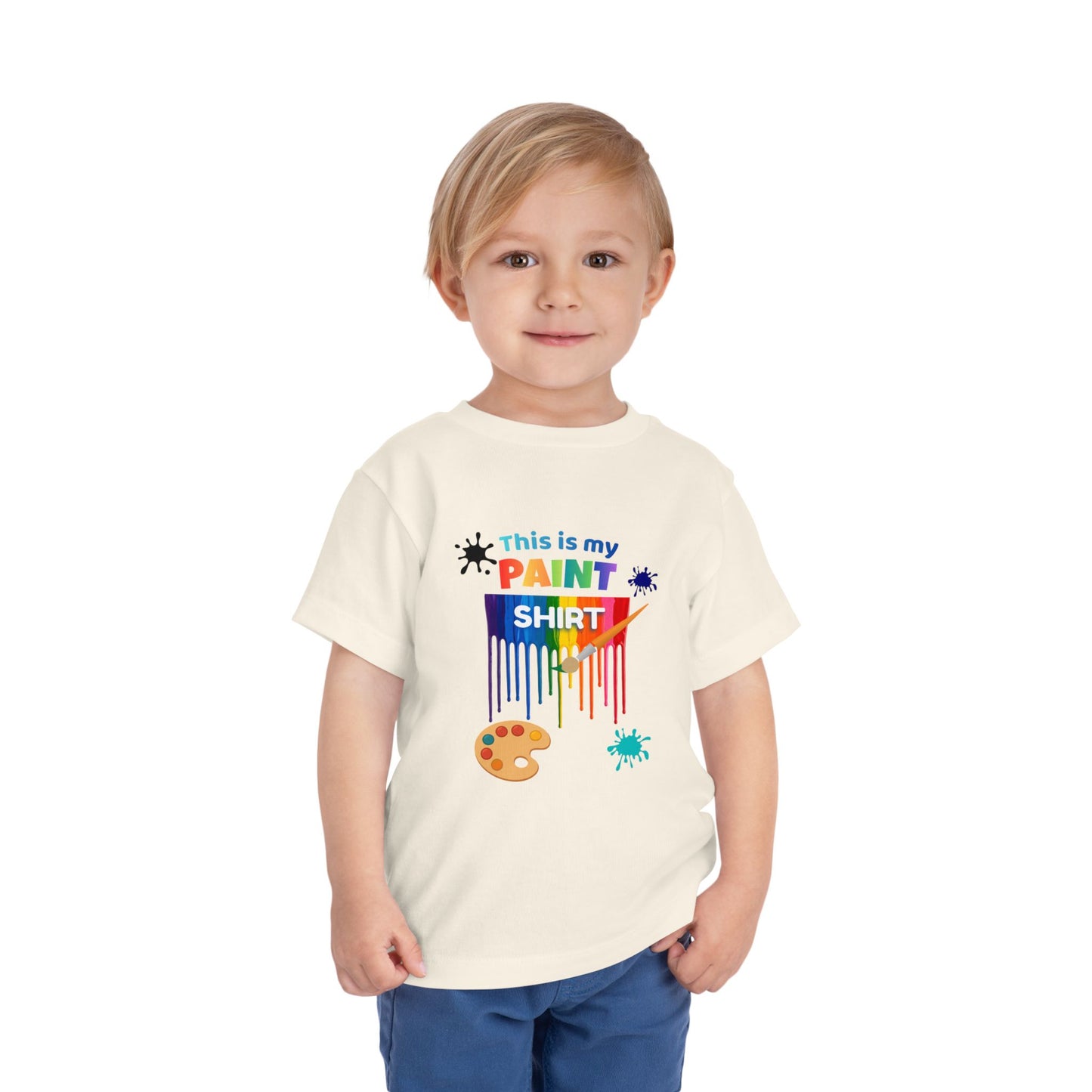 This Is My Paint Shirt Toddler Tee | Colorful Paint Palette Drips, Art Splash Design