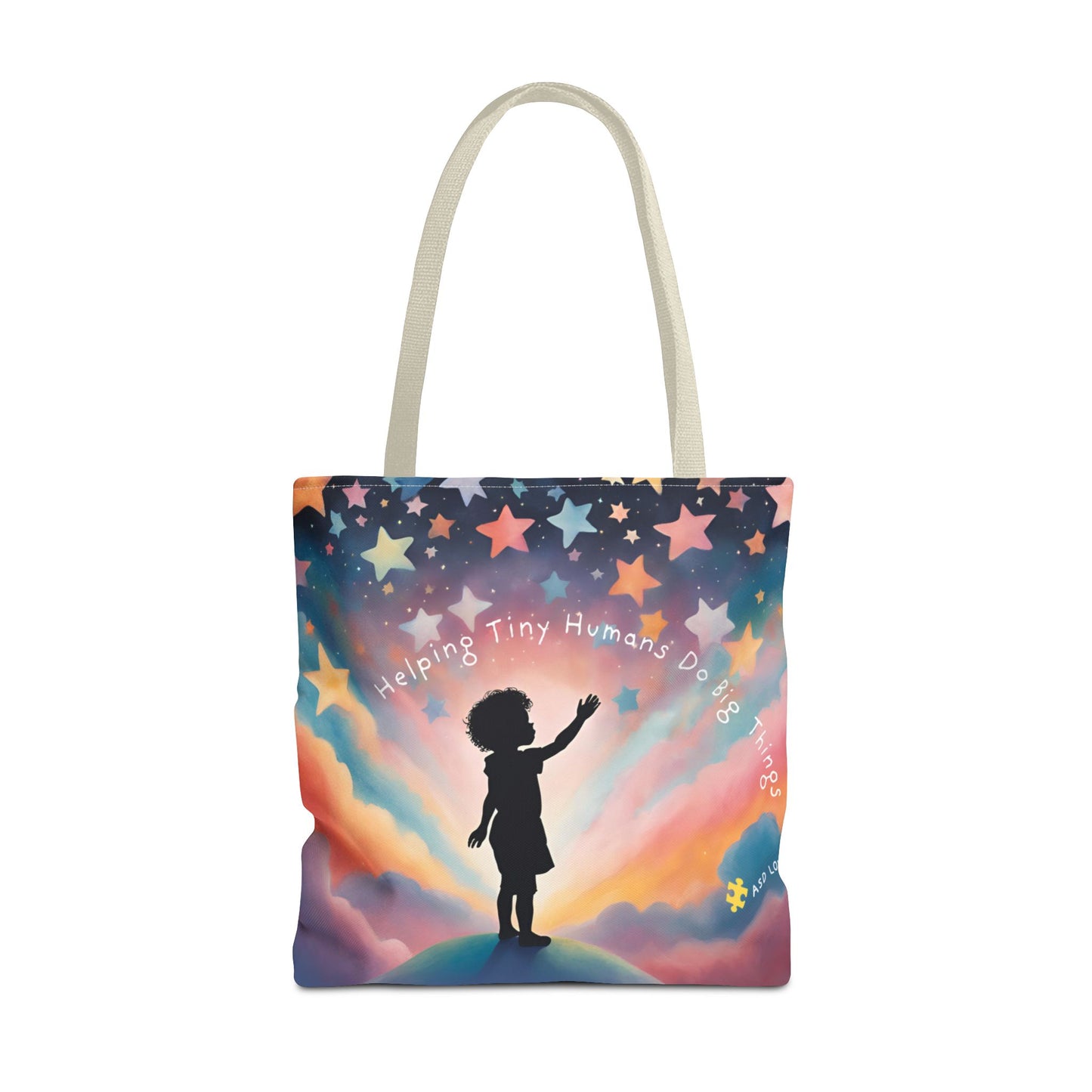 Helping Tiny Humans Do Big Things Tote - Inspiring Kids to Reach for the Stars