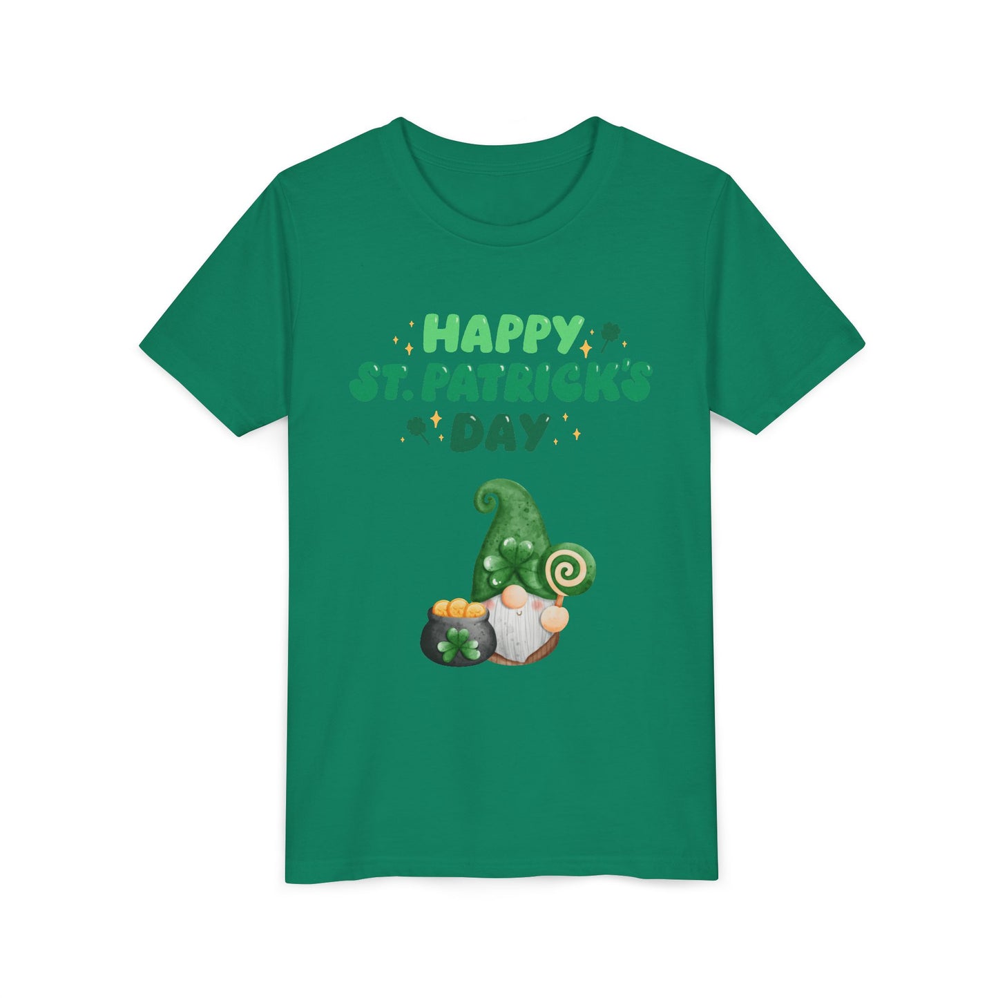 Happy St. Patrick's Day Gnome Youth Tee | Shamrock, Pot of Gold