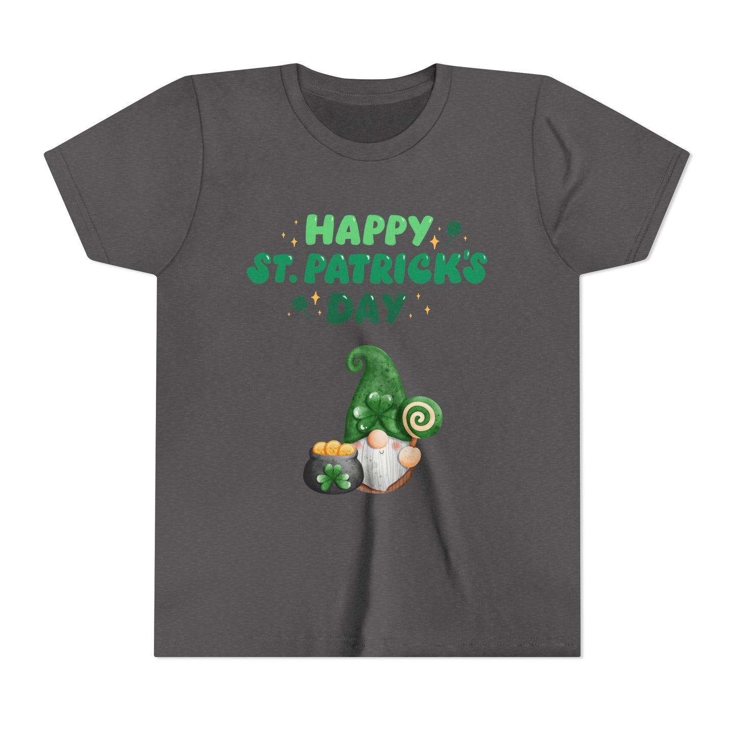 Happy St. Patrick's Day Gnome Youth Tee | Shamrock, Pot of Gold