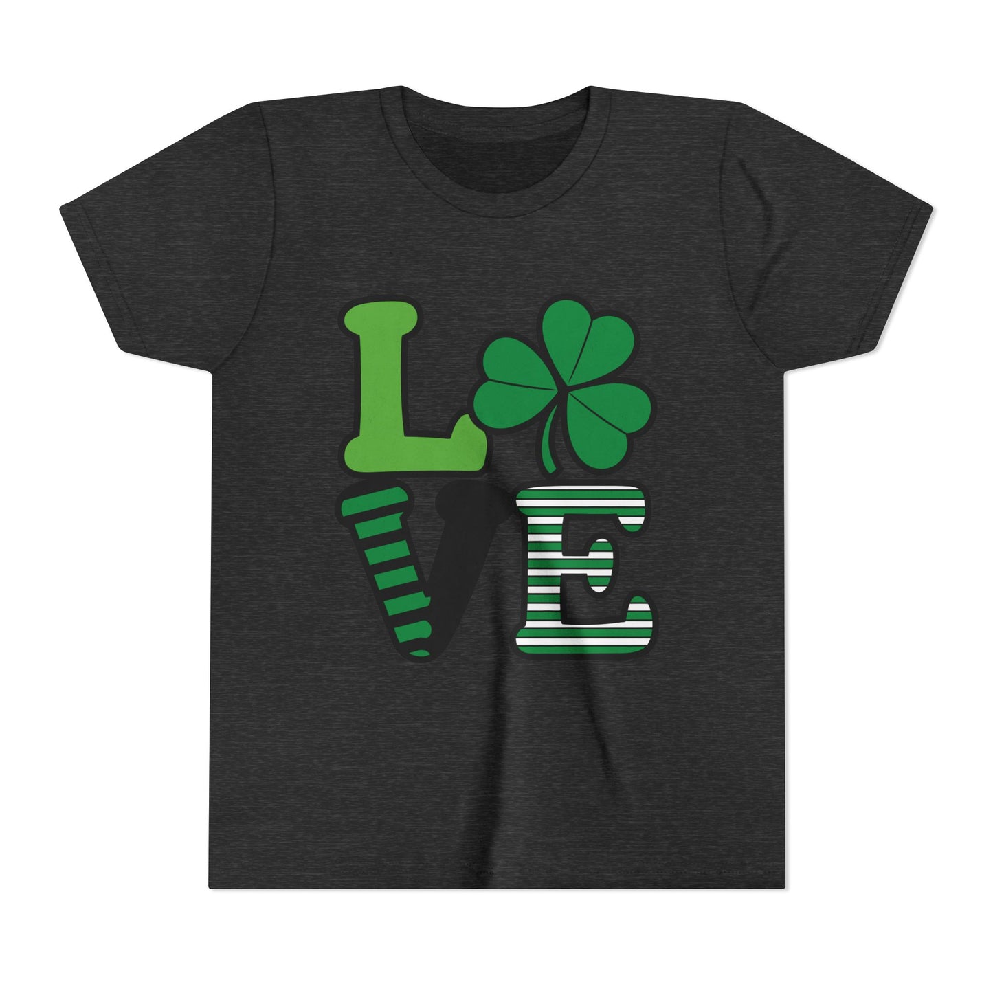 LOVE Shamrock Youth Tee | St. Patrick's Day Clover Graphic