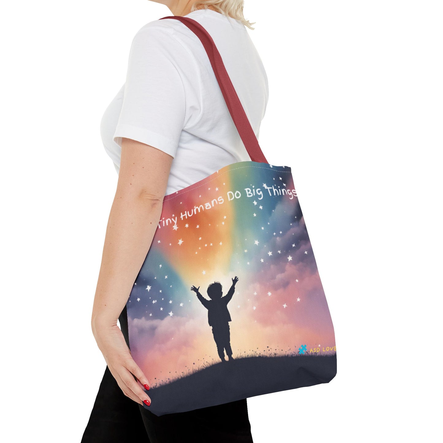 Helping Tiny Humans Do Big Things Tote - Inspiring Kids to Reach for the Stars