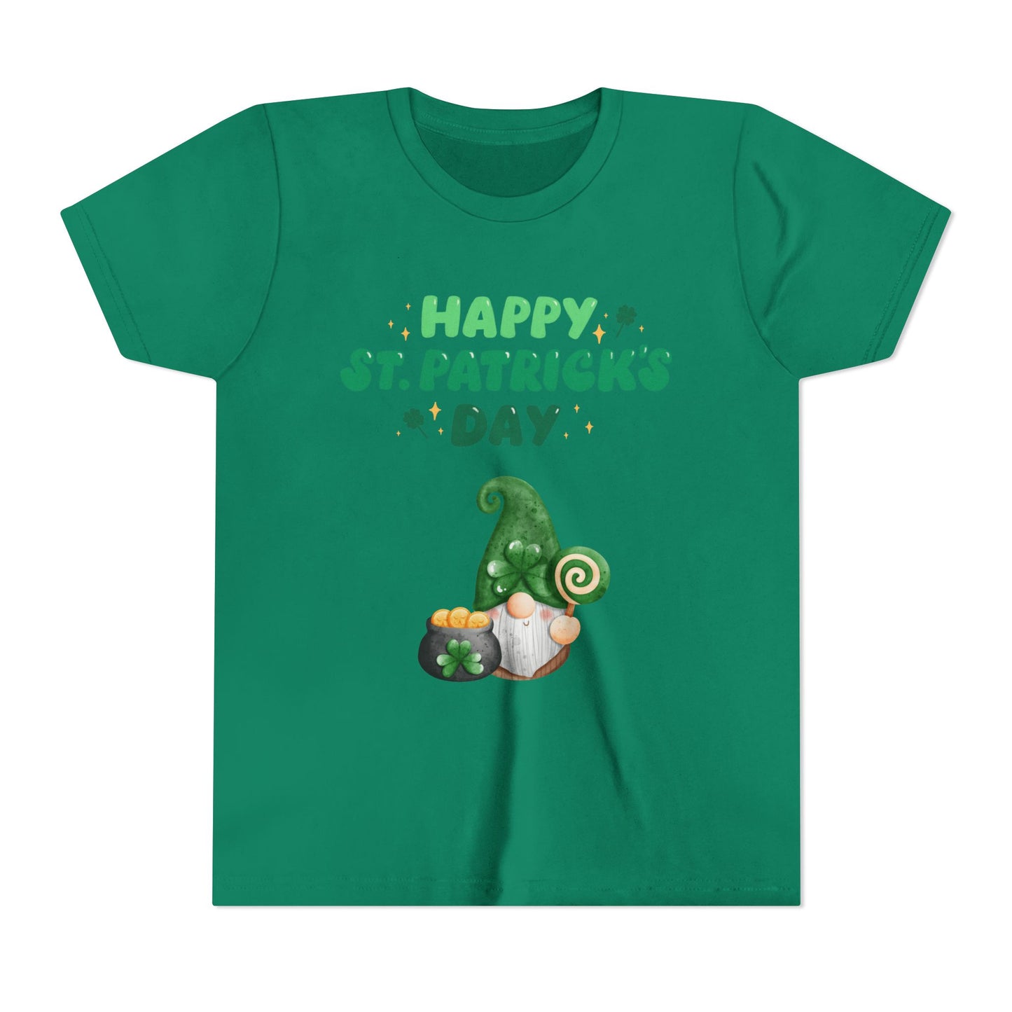 Happy St. Patrick's Day Gnome Youth Tee | Shamrock, Pot of Gold