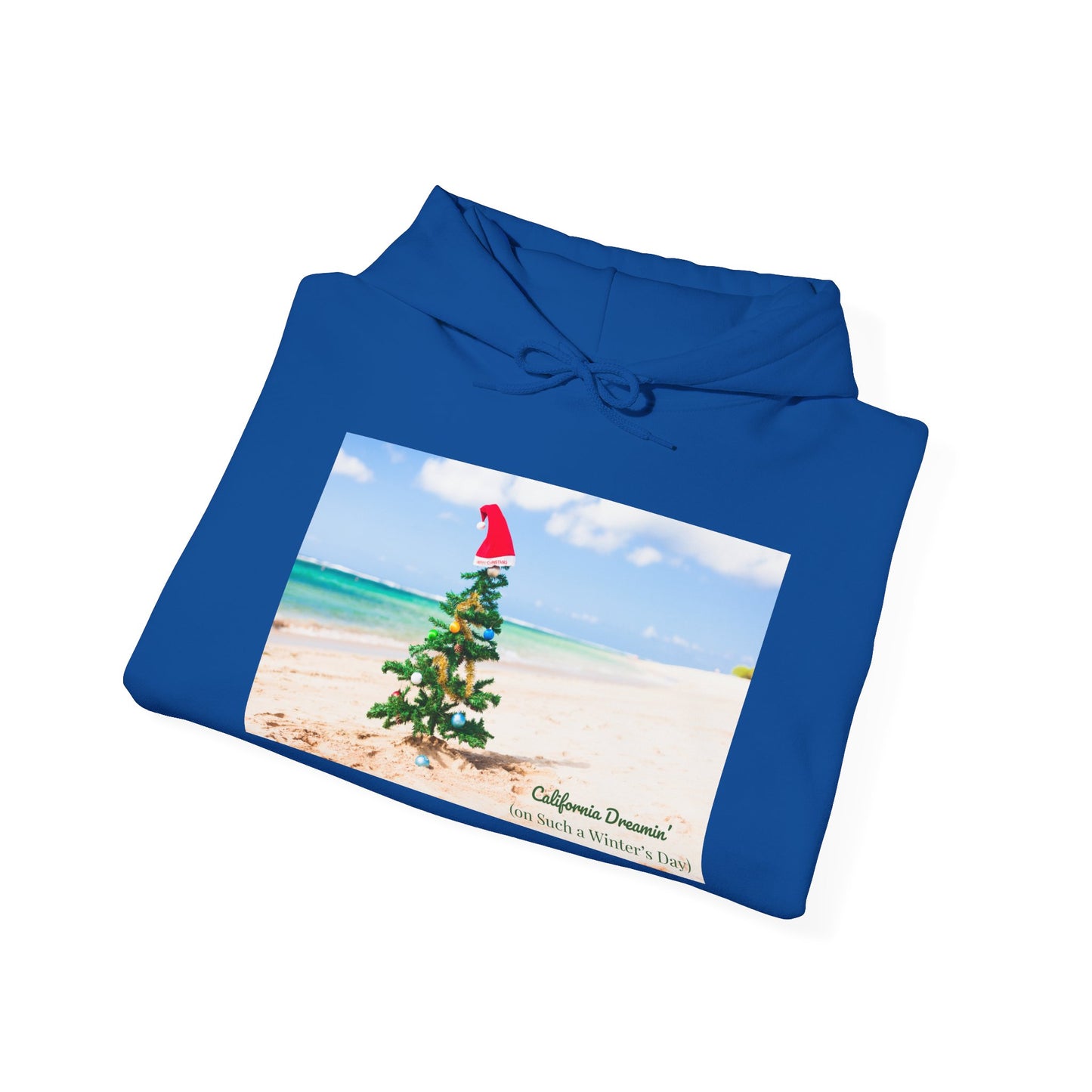 California Dreamin (on Such a Winter's Day) Hoodie - Featuring Santa Tree on the Beach