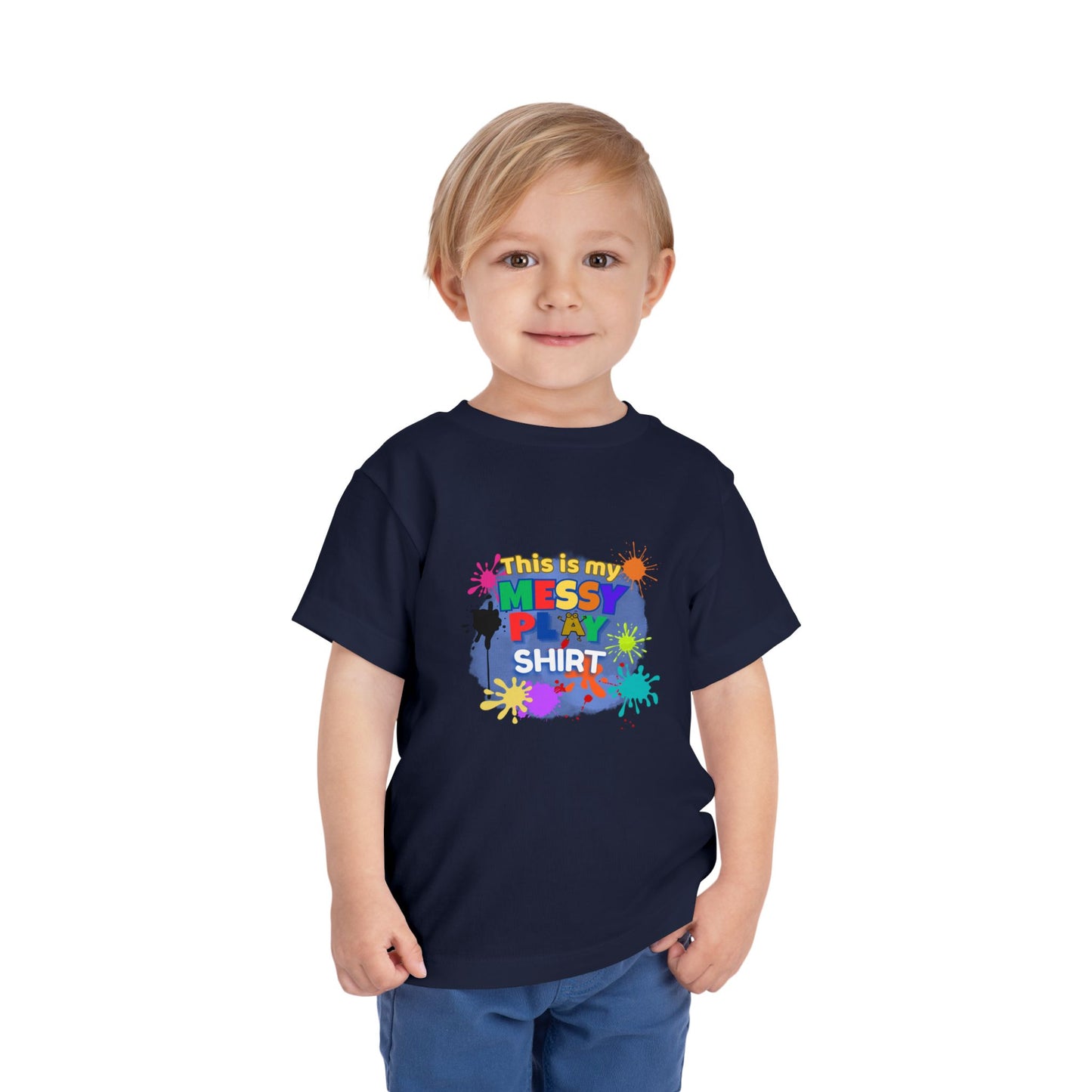 Messy Play Paint Splatter Toddler Tee | "This is my messy play shirt"