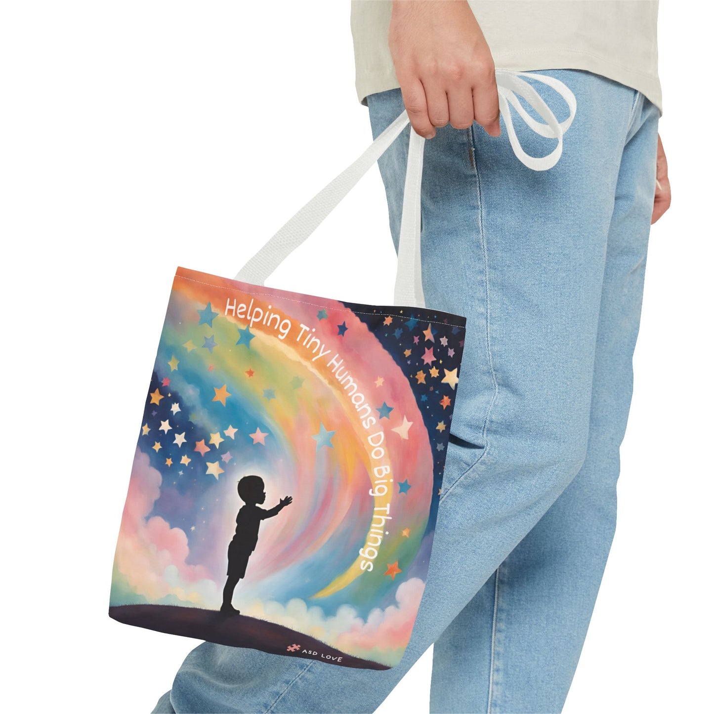 Helping Tiny Humans Do Big Things Tote - Inspiring Kids to Reach for the Stars