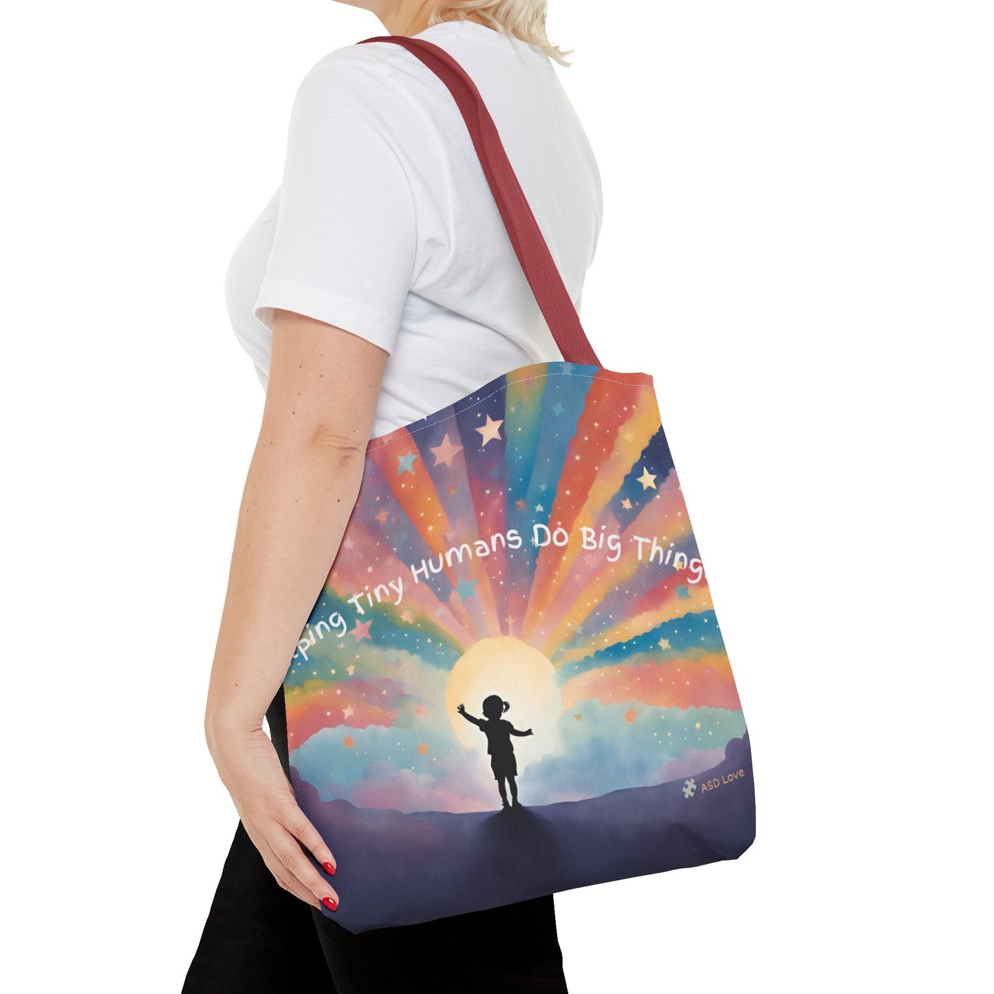Helping Tiny Humans Do Big Things Tote - Inspiring Kids to Reach for the Stars