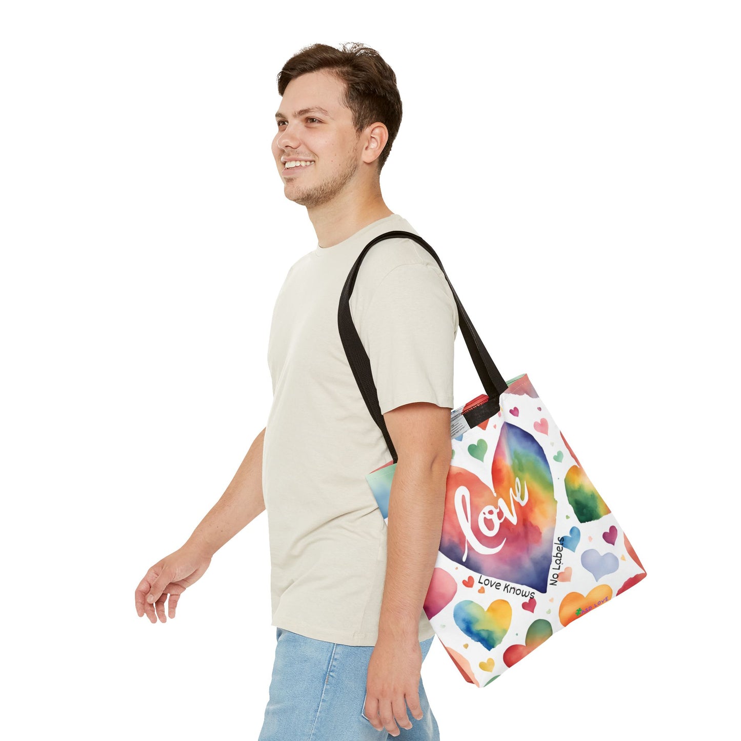 Love Knows No Labels - Hearts, Hearts, Hearts Tote Bag - Embrace Every Difference