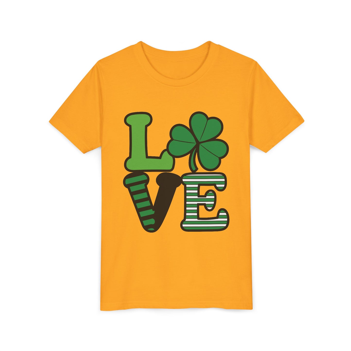 LOVE Shamrock Youth Tee | St. Patrick's Day Clover Graphic