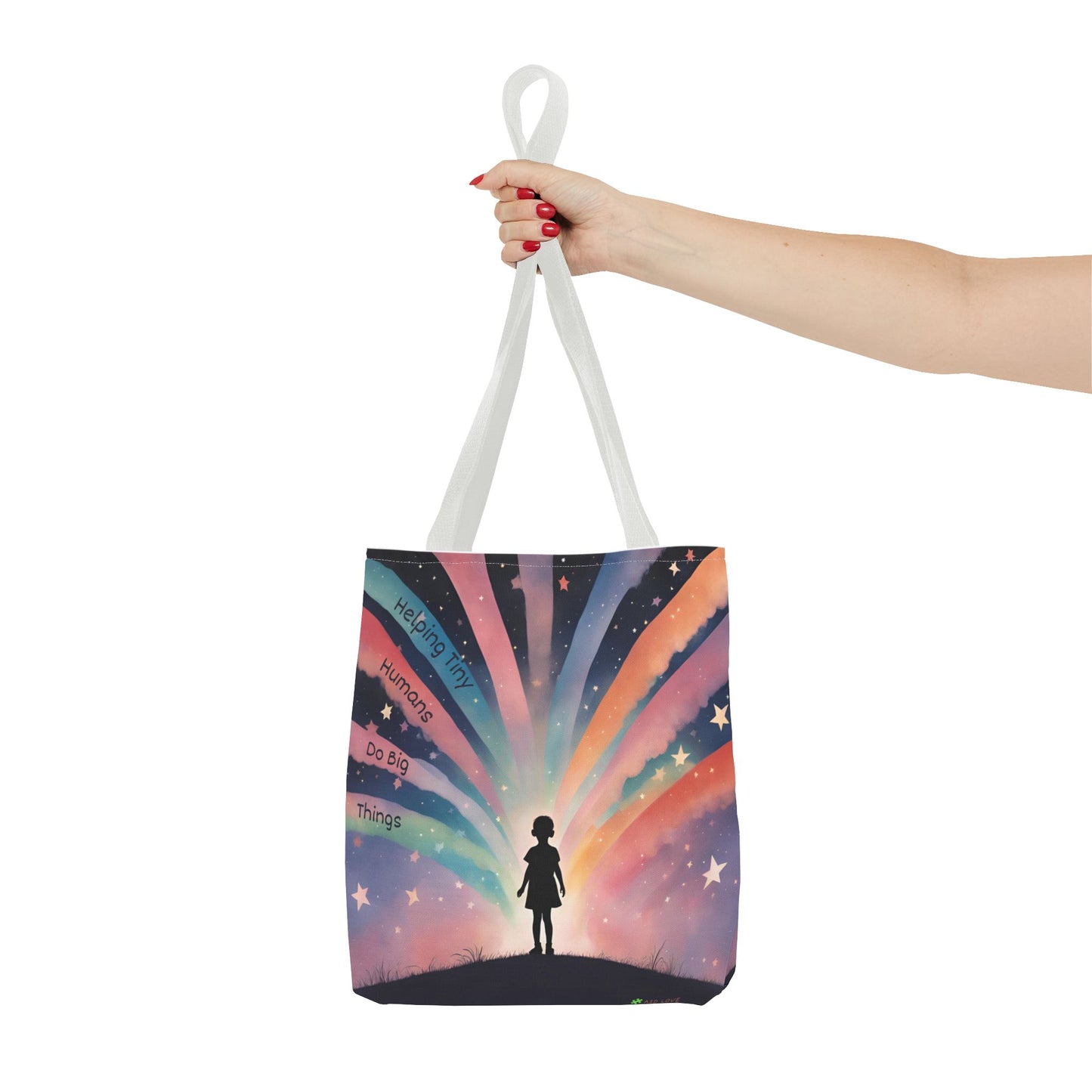 Helping Tiny Humans Do Big Things Tote - Inspiring Kids to Reach for the Stars