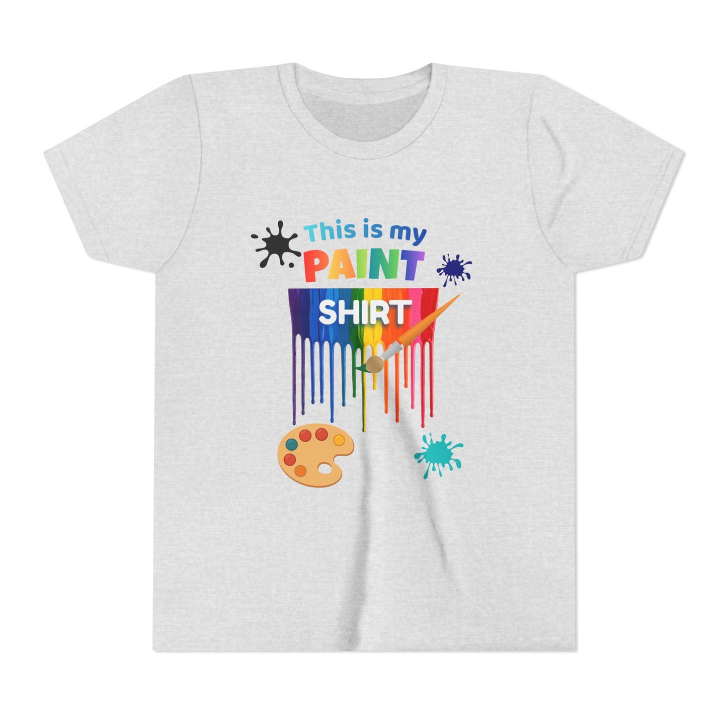 This Is My Paint Shirt Youth Tee | Rainbow Paint Drip Art Palette