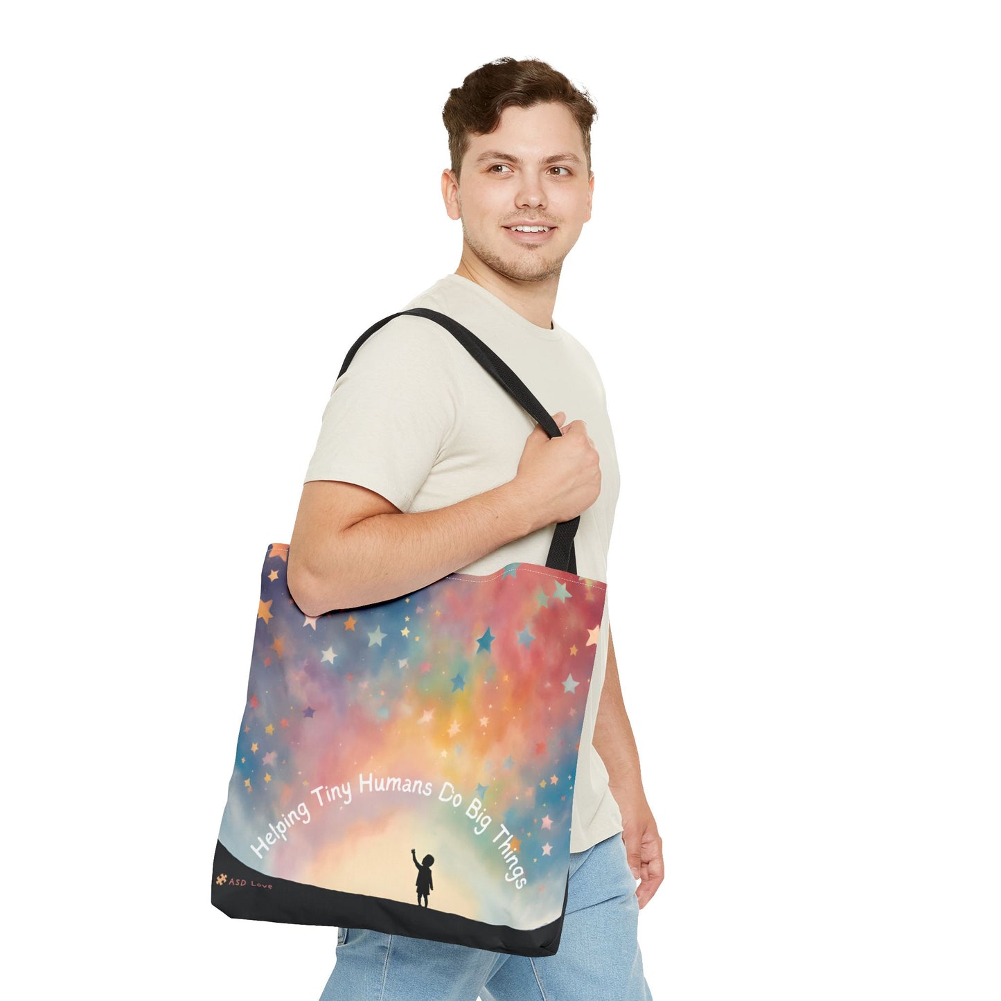 Helping Tiny Humans Do Big Things Tote - Inspiring Kids to Reach for the Stars