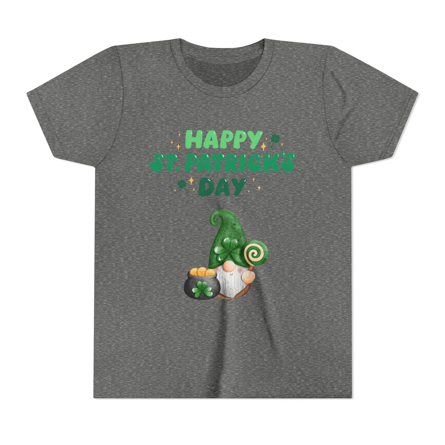 Happy St. Patrick's Day Gnome Youth Tee | Shamrock, Pot of Gold