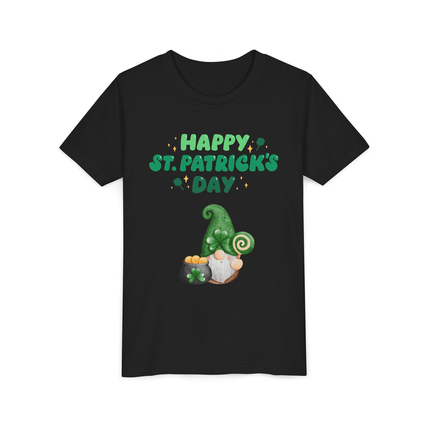Happy St. Patrick's Day Gnome Youth Tee | Shamrock, Pot of Gold
