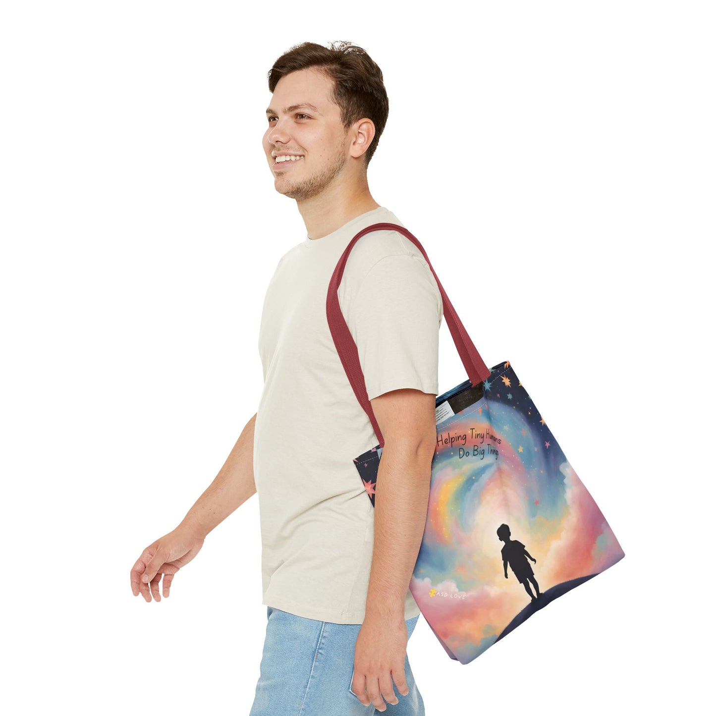 Helping Tiny Humans Do Big Things Tote - Inspiring Kids to Reach for the Stars