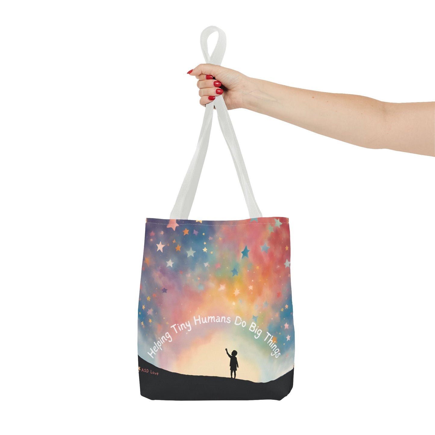 Helping Tiny Humans Do Big Things Tote - Inspiring Kids to Reach for the Stars