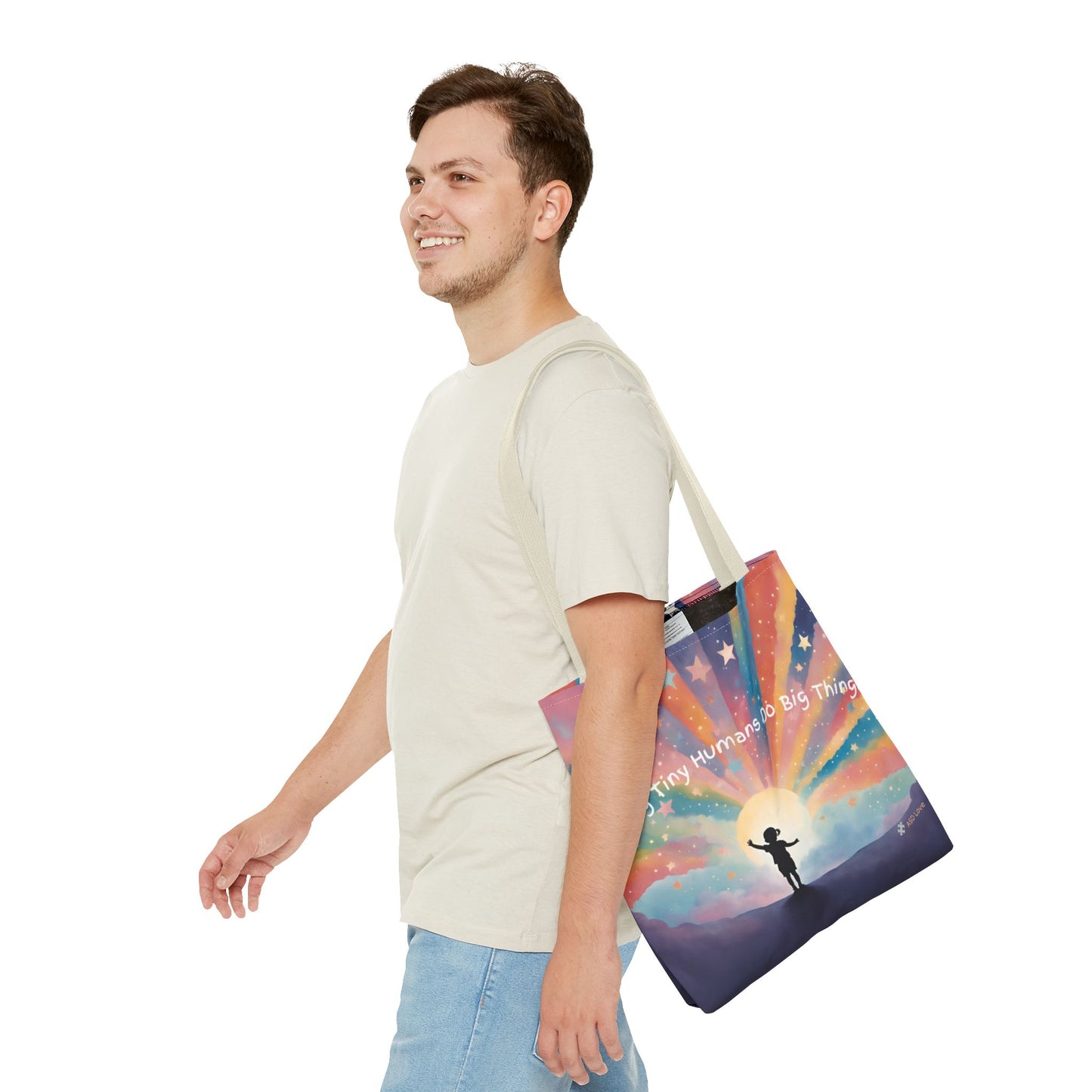Helping Tiny Humans Do Big Things Tote - Inspiring Kids to Reach for the Stars