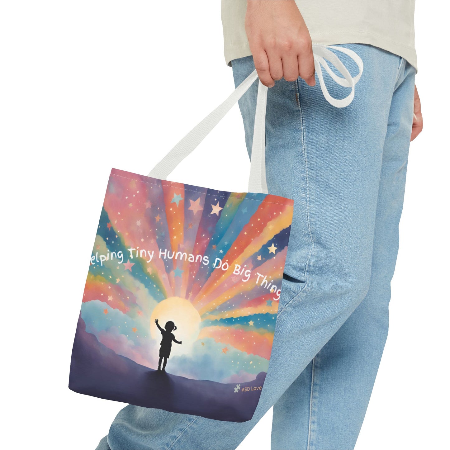 Helping Tiny Humans Do Big Things Tote - Inspiring Kids to Reach for the Stars