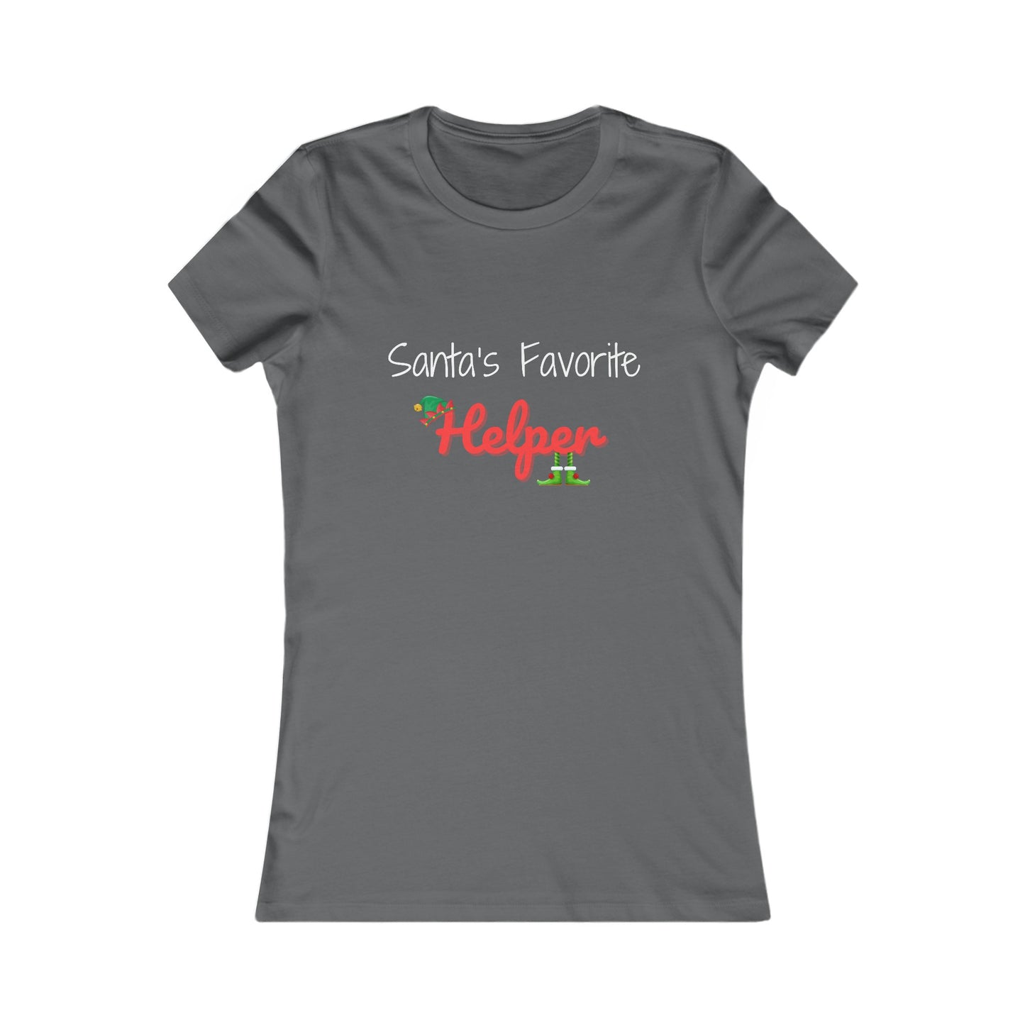 Santa's Favorite Helper Christmas Shirt (WF) - Festive Elf Hat and Shoes Holiday Tee