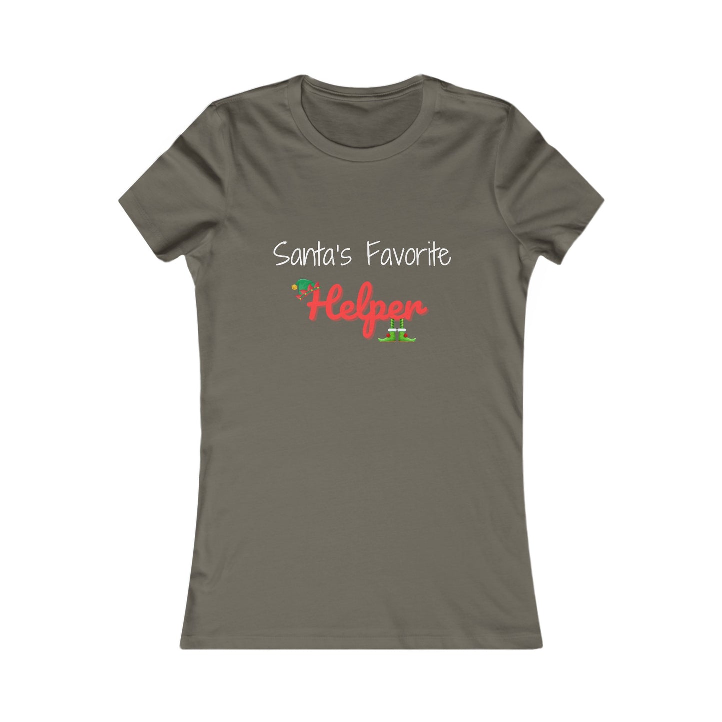 Santa's Favorite Helper Christmas Shirt (WF) - Festive Elf Hat and Shoes Holiday Tee