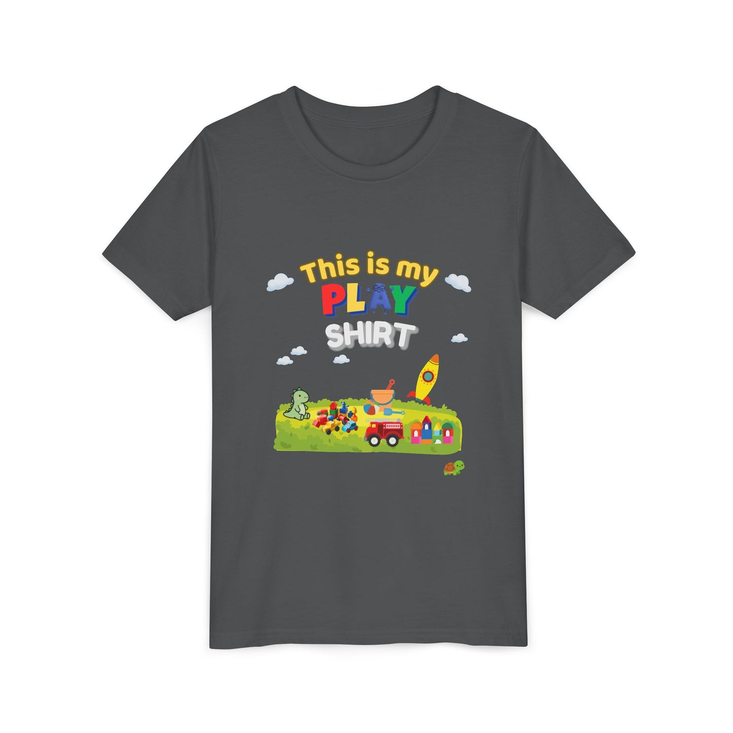 This is My Play Shirt Youth Tee | Toy Rocket, Blocks, Truck Kids Shirt