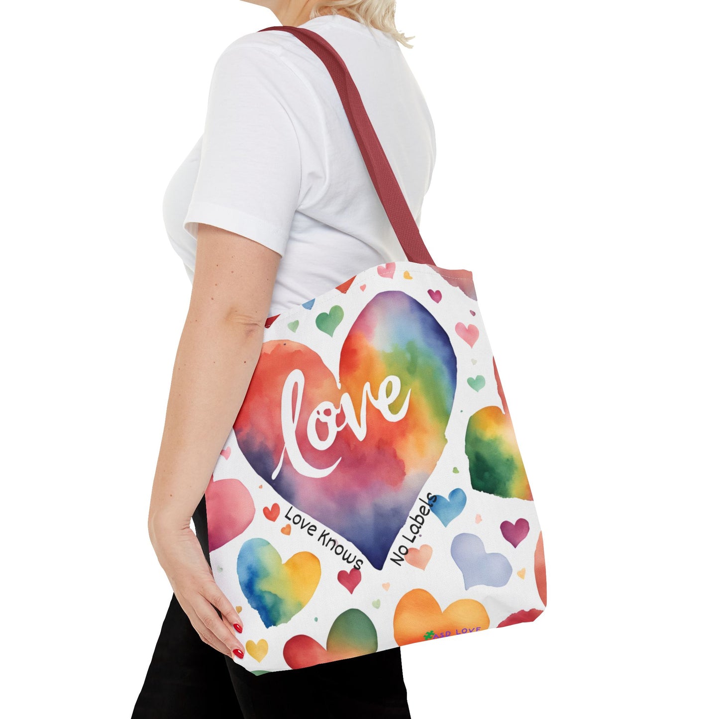 Love Knows No Labels - Hearts, Hearts, Hearts Tote Bag - Embrace Every Difference