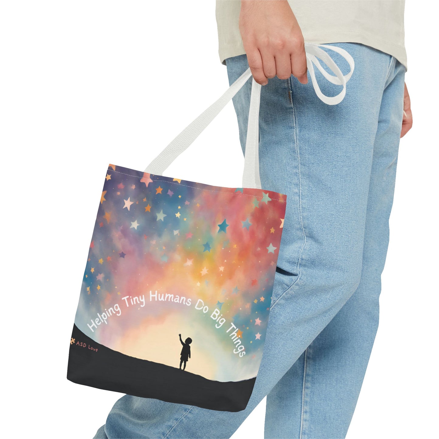 Helping Tiny Humans Do Big Things Tote - Inspiring Kids to Reach for the Stars