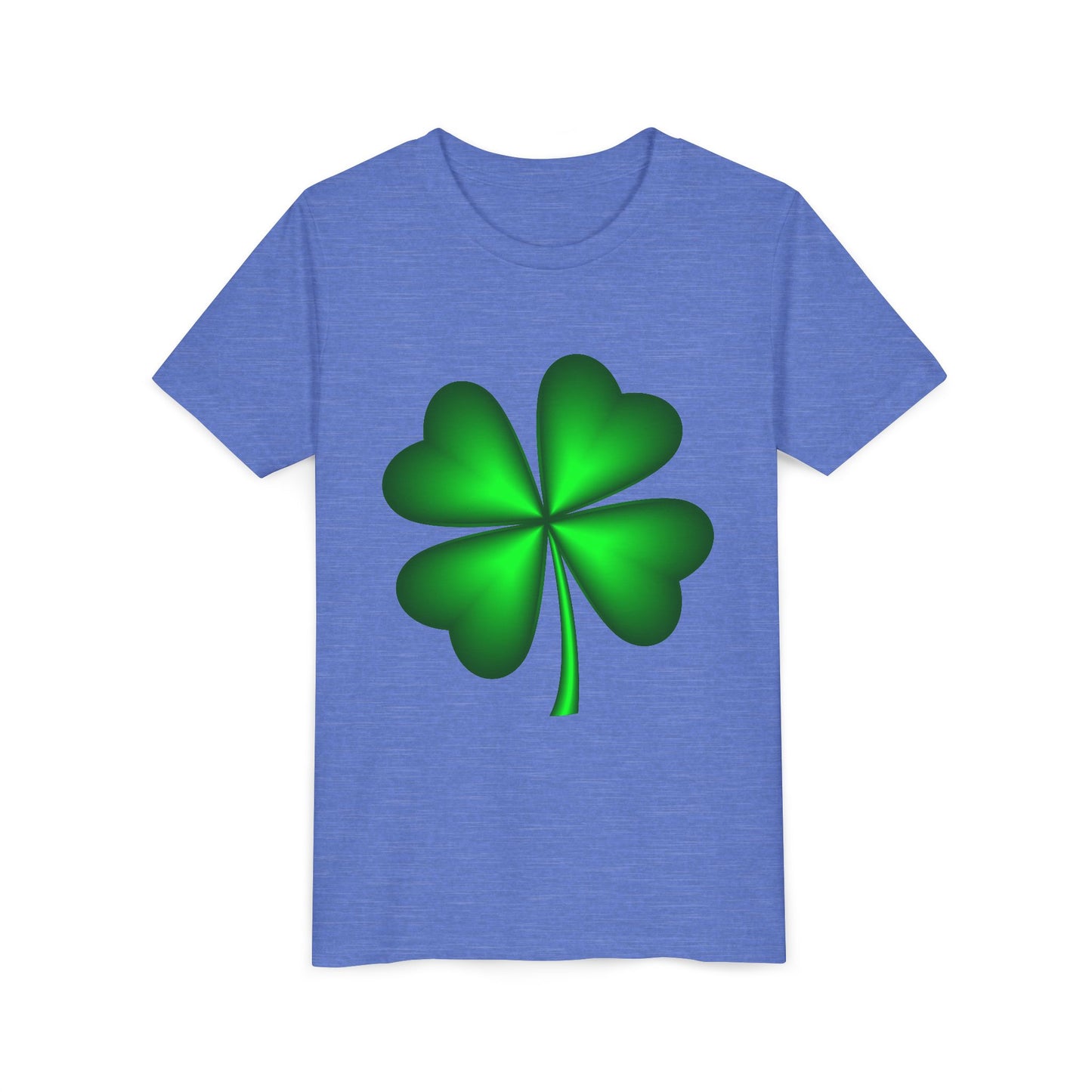 Green Four-Leaf Clover Youth Tee | St. Patrick's Day Shamrock Shirt
